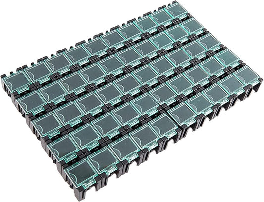  Lot De 50 Boîtes De Rangement Empilables Pour Pièces électroniques, Résistances, Condensateurs, PCB, Boîtier En Plastique, Pour Rangement D'outils (noir)