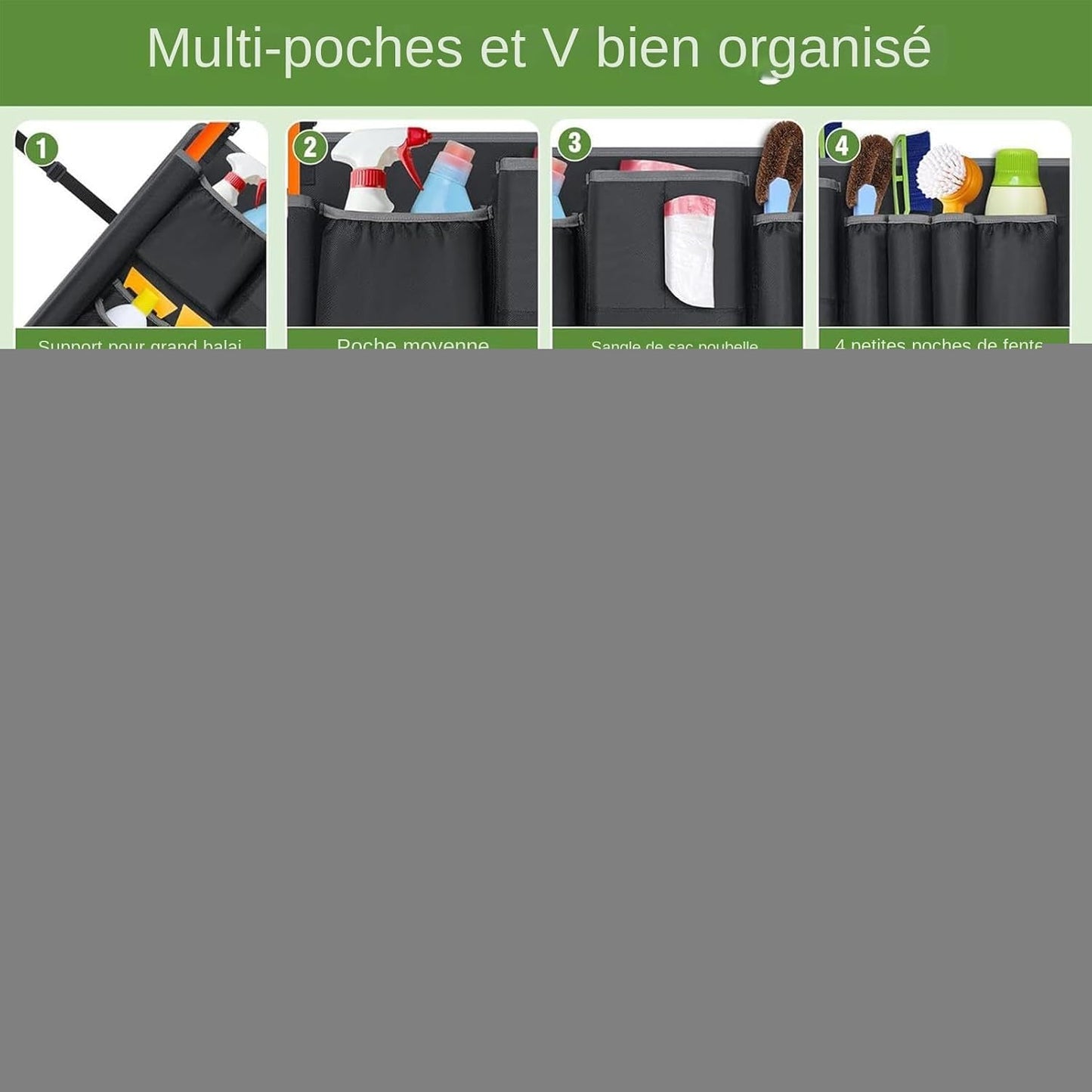  Sac Porte-Outils De Nettoyage,Sac Organisateur Pour Poubelle Industrielle Avec 13 Poches - Fournitures Organisation Outils Ménage Pour Plage École Atelier Supermarché