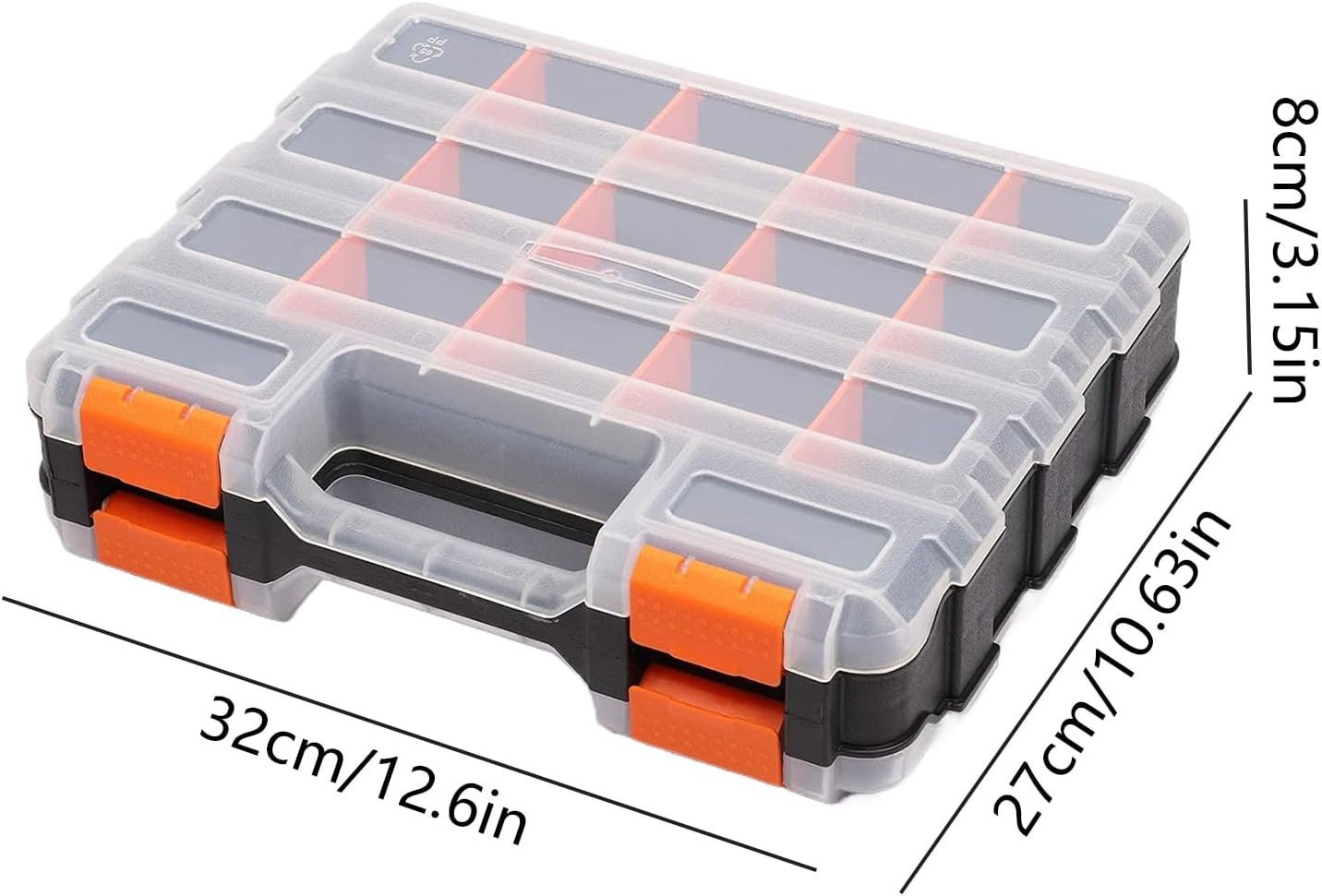 GENERIC Boîte De Rangement à Outils, 34 Compartiments Transparents | Boîte à Outils Pour Atelier, Garage, Maison, Boulons, écrous, Perceuses, Petites Pièces, Bijoux