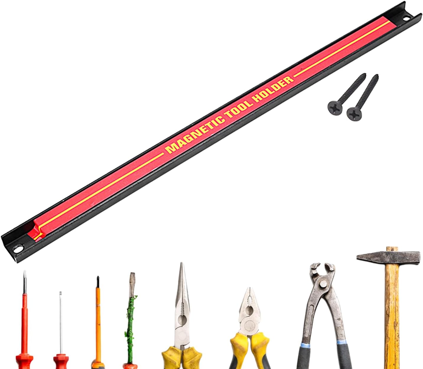  Bande Porte-outils Magnétique, Bande Magnétique Pour Outils - Support à Outils Mural De Grande Capacité,Barre à En Métal Pour Atelier, Maison, Organisateur D'outils Peu Encombrant Po