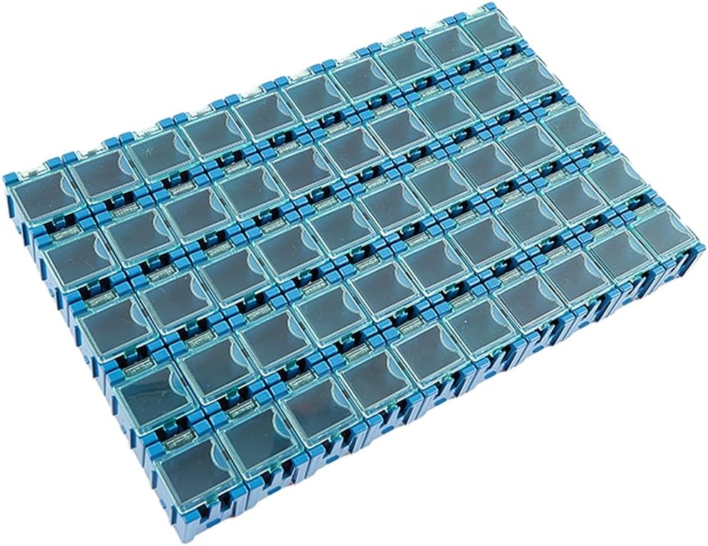  Lot De 50 Boîtes De Rangement Empilables Pour Pièces électroniques, Résistances, Condensateurs, PCB, Boîtier En Plastique, Pour Rangement D'outils (noir)