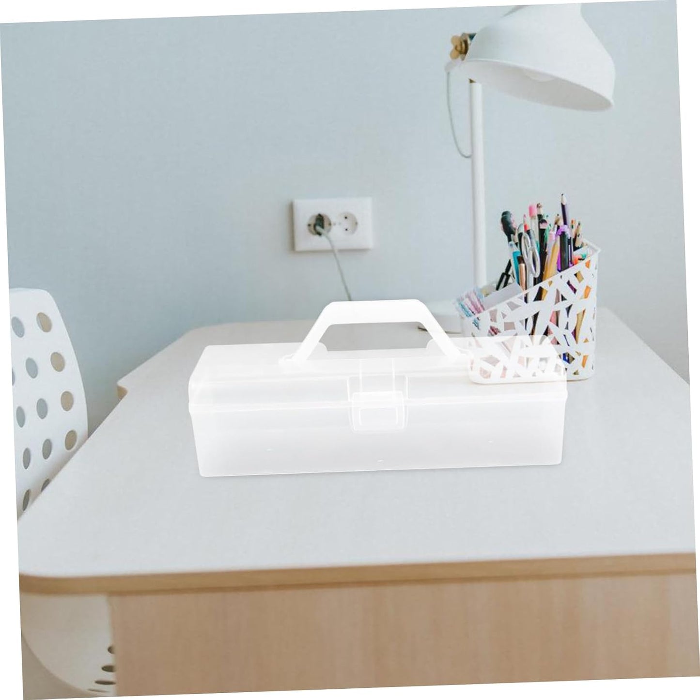  ULTECHNOVO Boîte à Outils Plastique Transparent Avec Poignée Organisateur De Rangement Pour Fournitures De Couture Et Projets Boîte De Rangement Pratique Pour Artisanat Et Matériel De