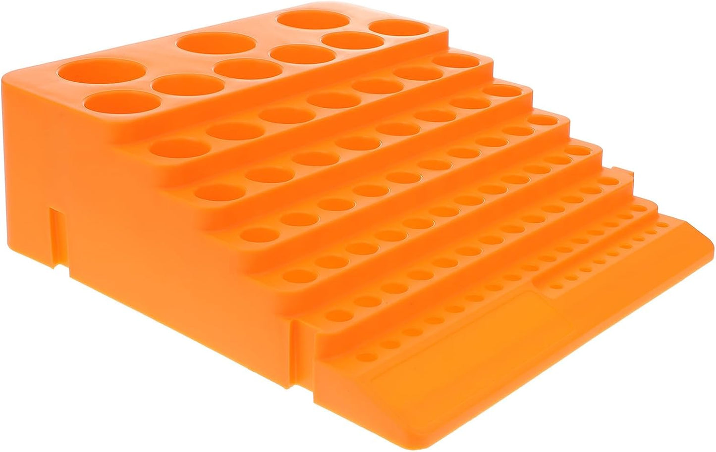  STOBAZA Organisateur De Forets 84 Trous En Abs Orange Pour Fraises Et Forets, Support De Rangement Robuste Et Gain De Place Pour Perceuses Et Fraiseuses