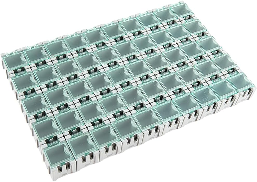  Lot De 50 Boîtes De Rangement Empilables Pour Pièces électroniques, Résistances, Condensateurs, PCB, Boîtier En Plastique, Pour Rangement D'outils (noir)