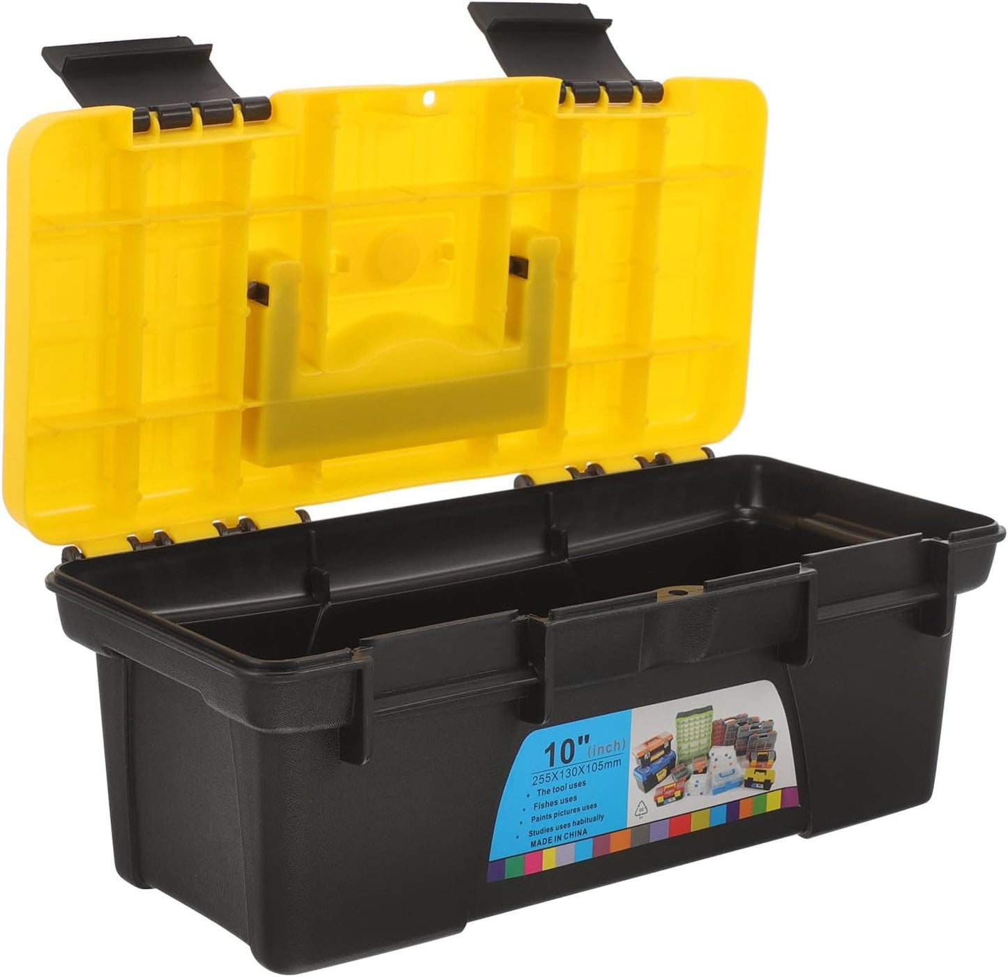  Boîte à Outils Portable En Plastique Noir, Grande Capacité, Design Multifonctionnel Pour Réparations à Domicile Et Outils De Voiture