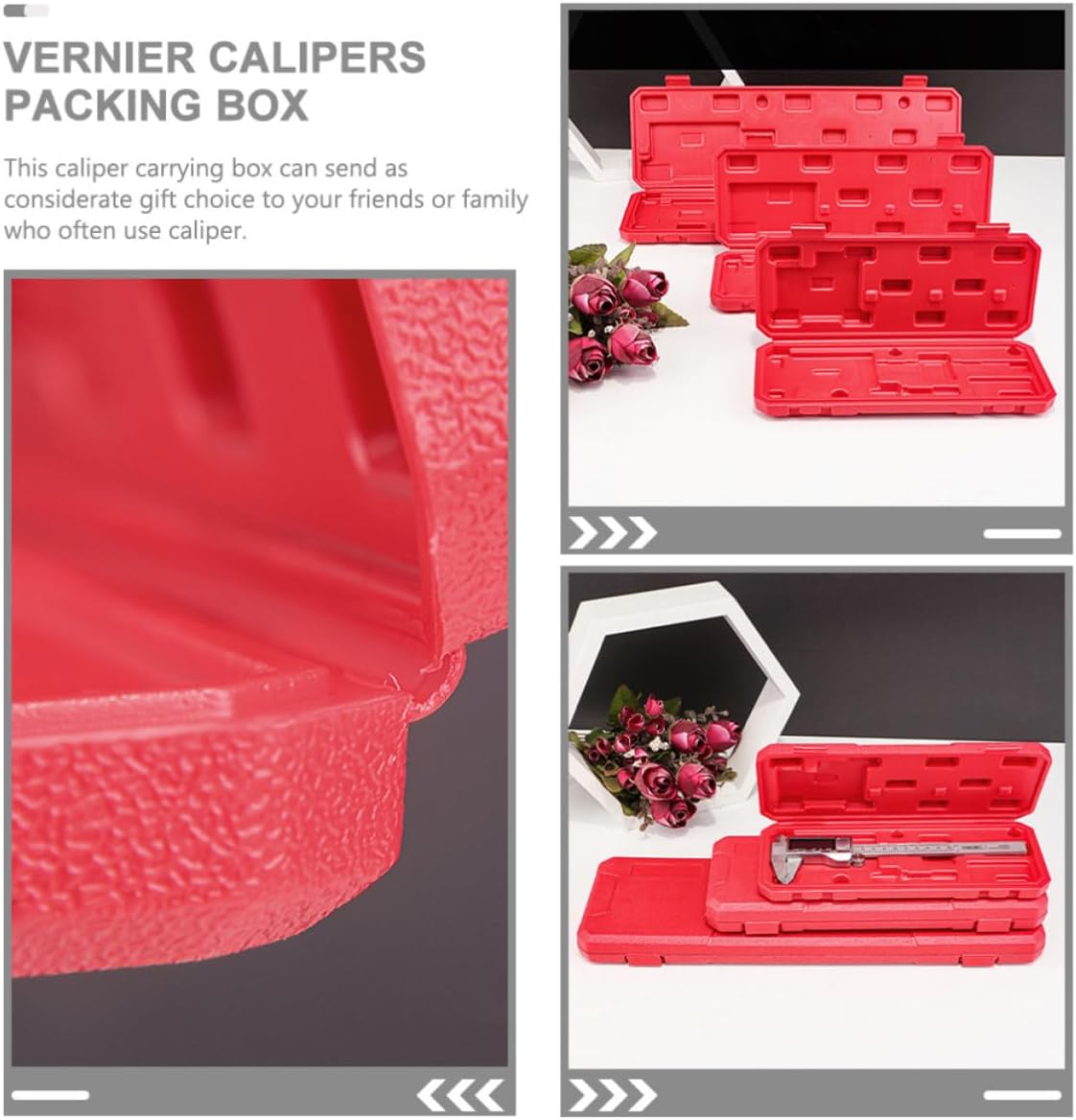  Healvian Boîte à Pied à Coulisse En Plastique Rouge Légère Et Portable Pour Rangement Et Transport Lors De Voyages