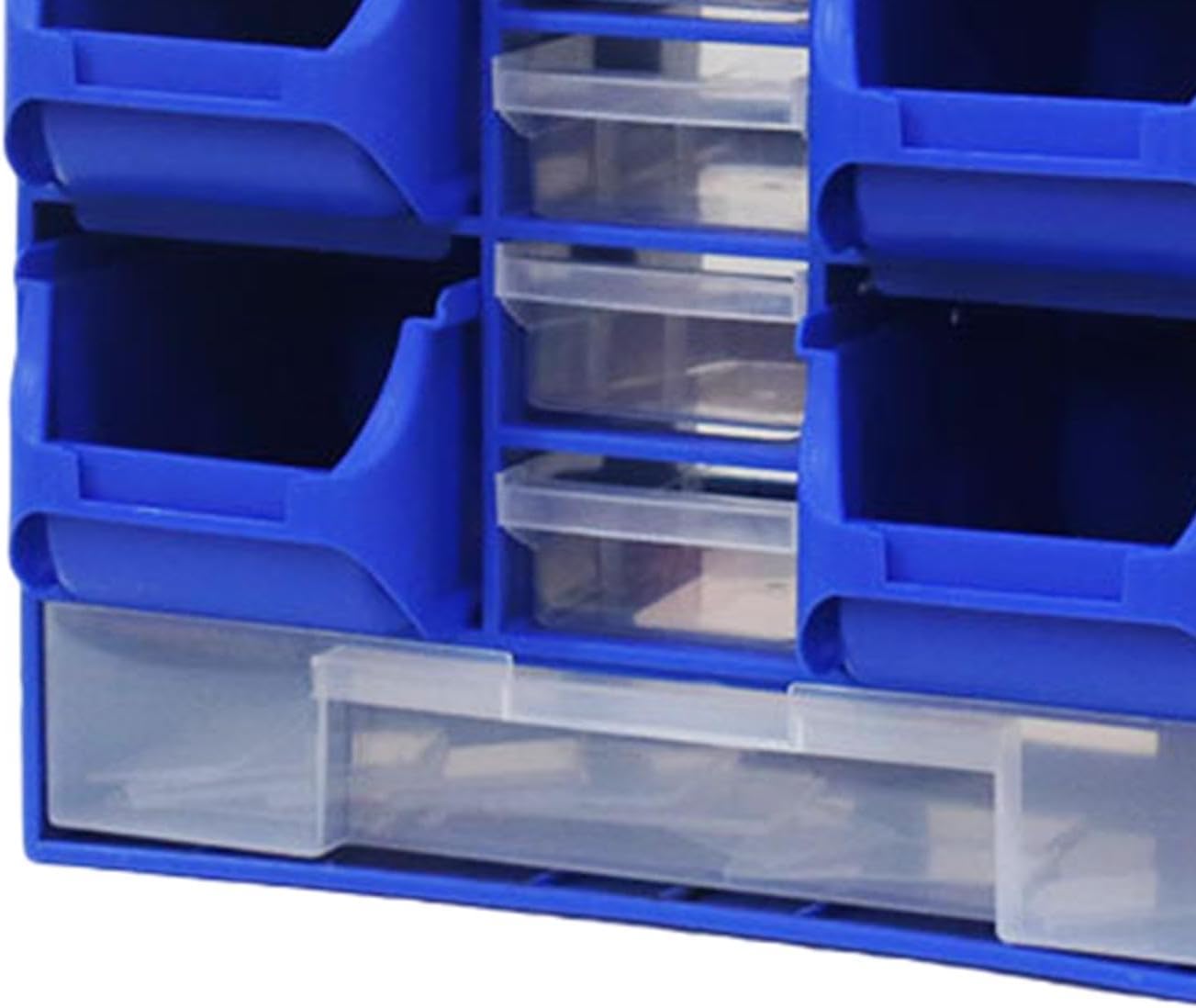  Boîte De Rangement Pour Petites Pièces, Boîte à Outils Murale, Plusieurs Tiroirs, Conteneur De Rangement Pour Petites Pièces, Bleu