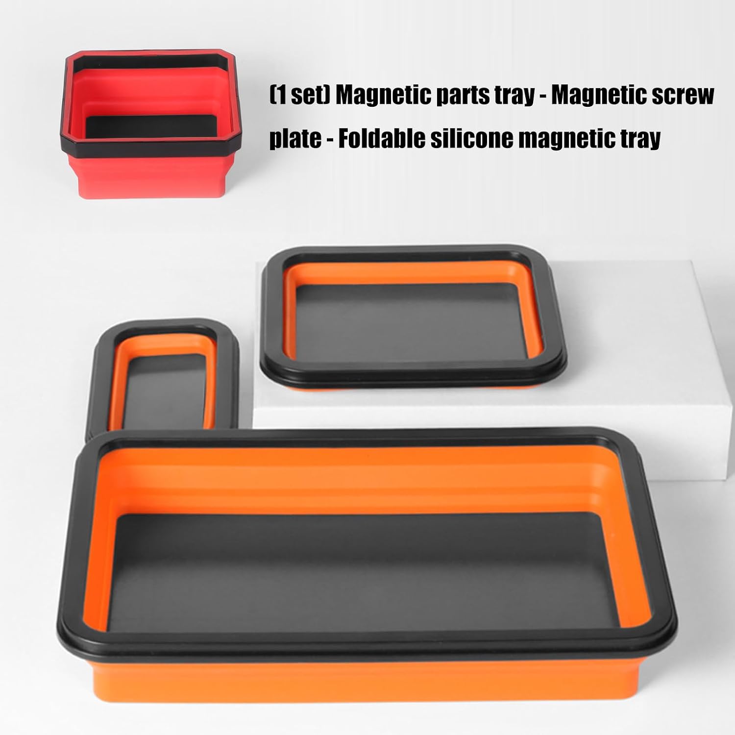  Boîte De Rangement À Vis Magnétique En Silicone Solide Boîte Rangement Pliable Porte-outils Pièces Magnétiques Organisateurs Mécaniciens Organisateurs D'outils Portables Avec Aimant