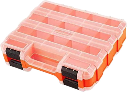  Boîte à Outils Avec Couvercle Transparent Double Face 34 Compartiments Avec Séparateurs Amovibles Pour Le Matériel,