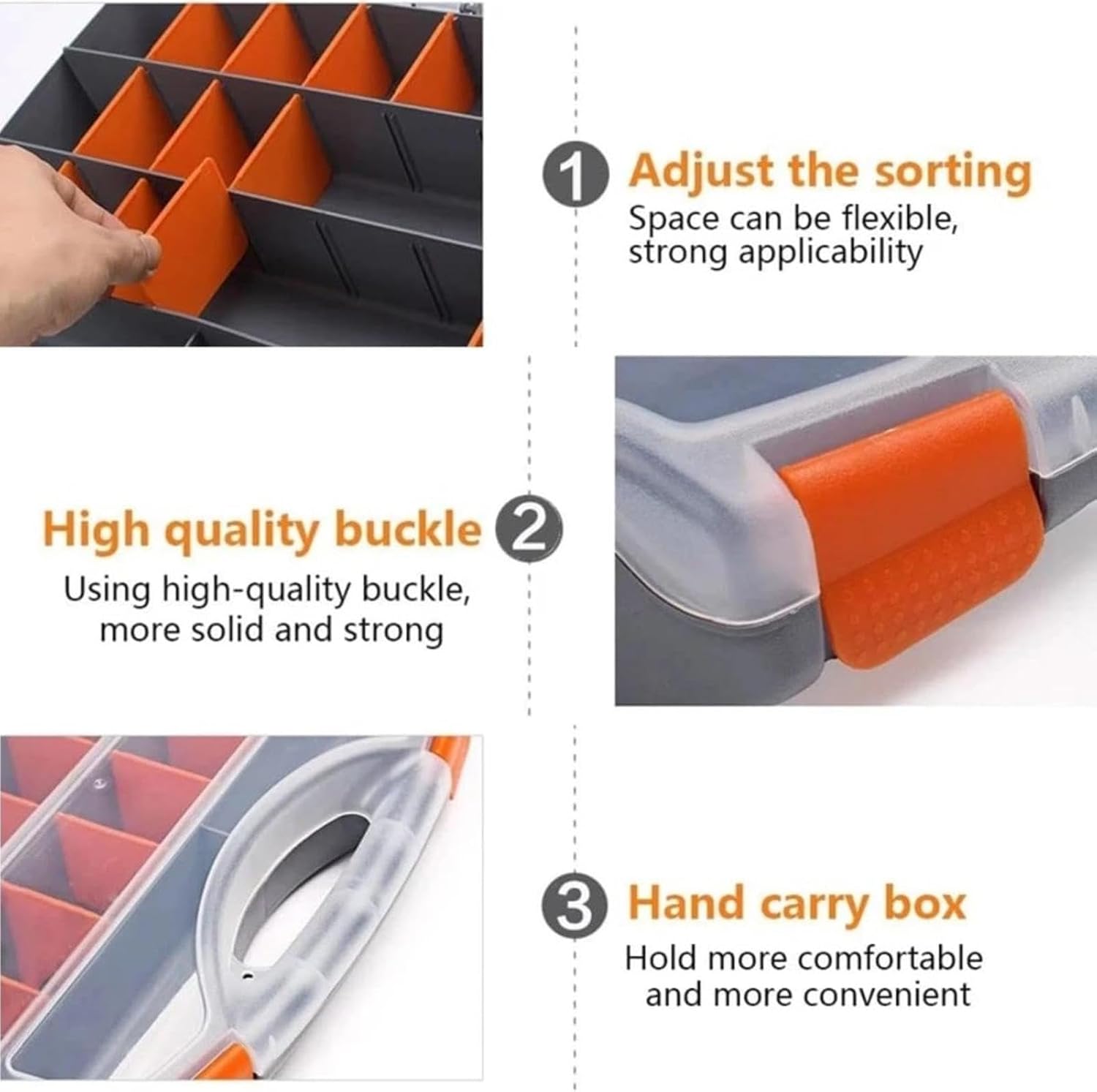 GENERIC Organisateur De Rangement De Matériel | Organisateur De Clous Et De Vis | Organisateurs De Boîte à Outils 30,5 X 5,1 X 25,4 Cm, Organiseur De Pièces Avec Séparateurs Amovibles Pour Fixations, Pièces