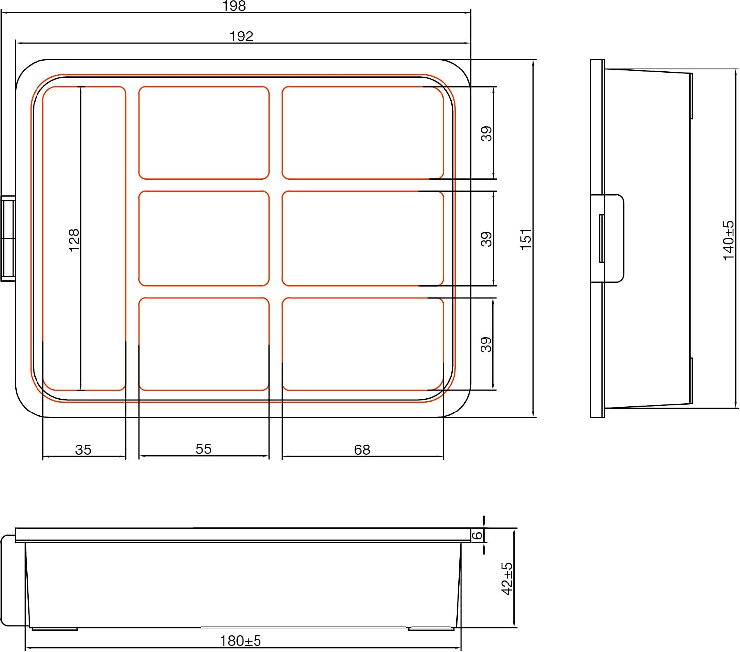  InLine Boîte De Rangement Pour Petites Pièces - 7 Compartiments - Organiseur Robuste Pour Vis Et Accessoires - Avec Couvercle à Clip Et Compartiment Intérieur Amovible - Compact Et Orange - 43009G