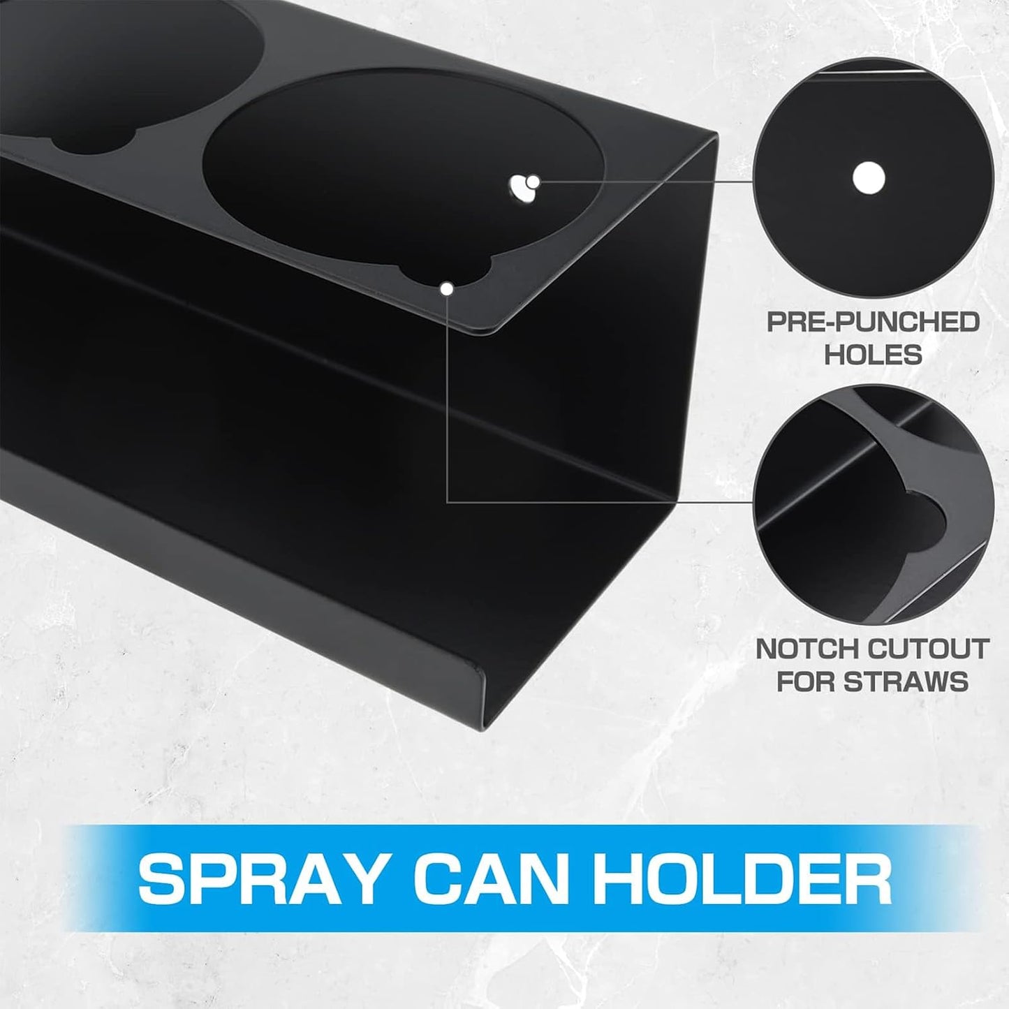 GENERIC Organiseur De Peinture En Aérosol, Support De Lubrifiant, Construction En Acier Robuste, Support Mural, Garage Atelier, 42 X 9 X 10 Cm, Noir, 1 Pièce