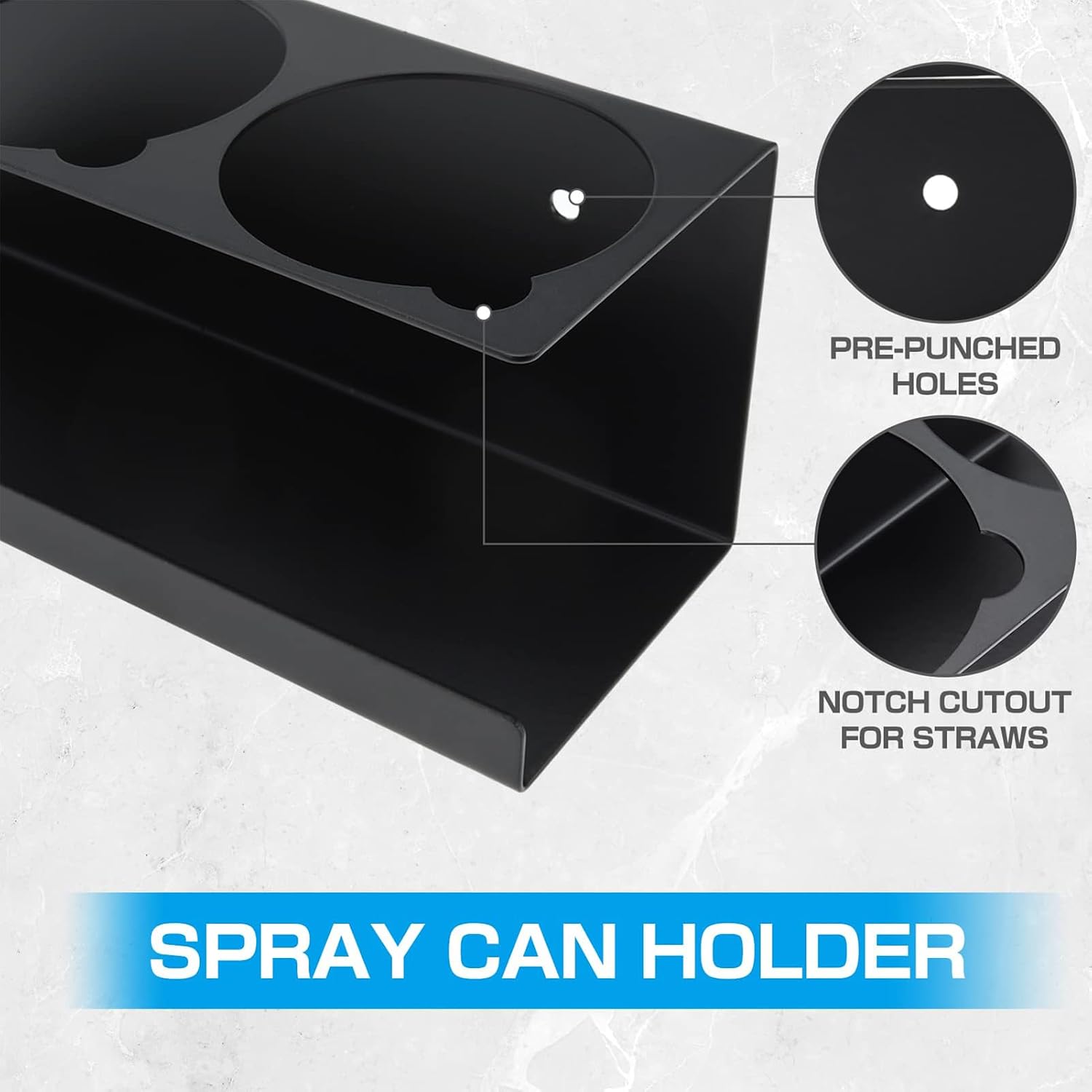 GENERIC Organiseur De Peinture En Aérosol, Support De Lubrifiant, Construction En Acier Robuste, Support Mural, Garage Atelier, 42 X 9 X 10 Cm, Noir, 1 Pièce