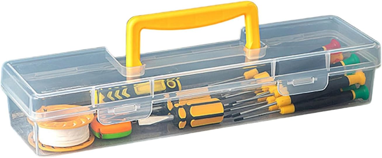  Boîte De Rangement Transparente Polyvalente Pour Outils De Réparation à Domicile, Poignée De Transport Facile Et Boîte à Outils De Construction En Plastique, Boîte De Rangement Pour Outils