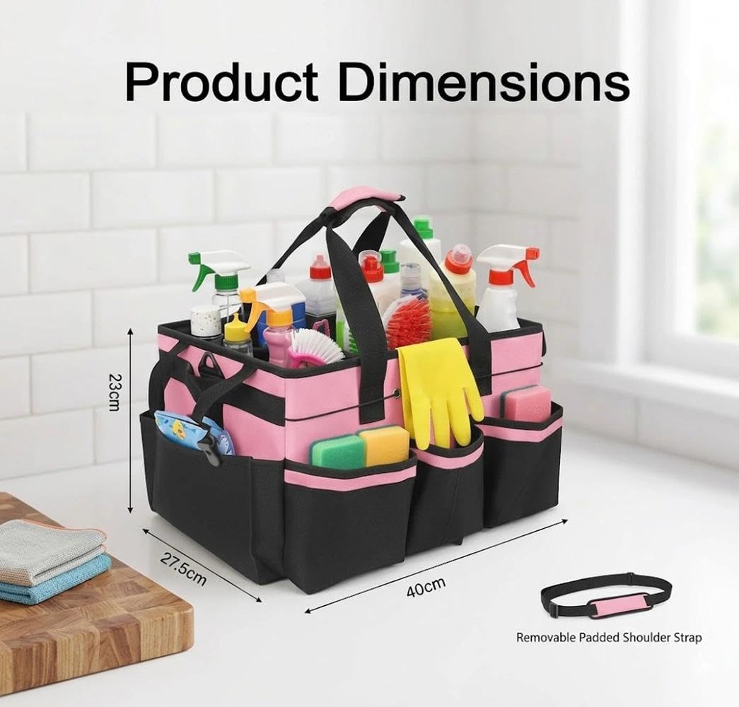 Sac De Nettoyage Pour Outils, Panier De Nettoyage, Rangement Pour Fournitures, Avec Bandoulière Et Poignées, Convient Pour Les Nettoyeurs Et Ceux Qui Ont Besoin De Transporter Et De Ranger
