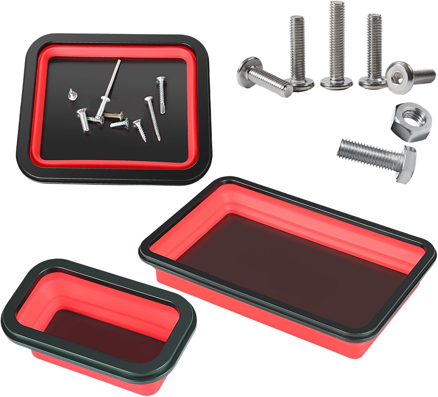  Plateau Magnétique Pour Pièces Mécaniques, Organisateur De Rangement D'outils, Design Compact Pliable, Construction En Acier Inoxydable, Parfait Pour Le Tri Des Vis à écrous, Garage, Réparation