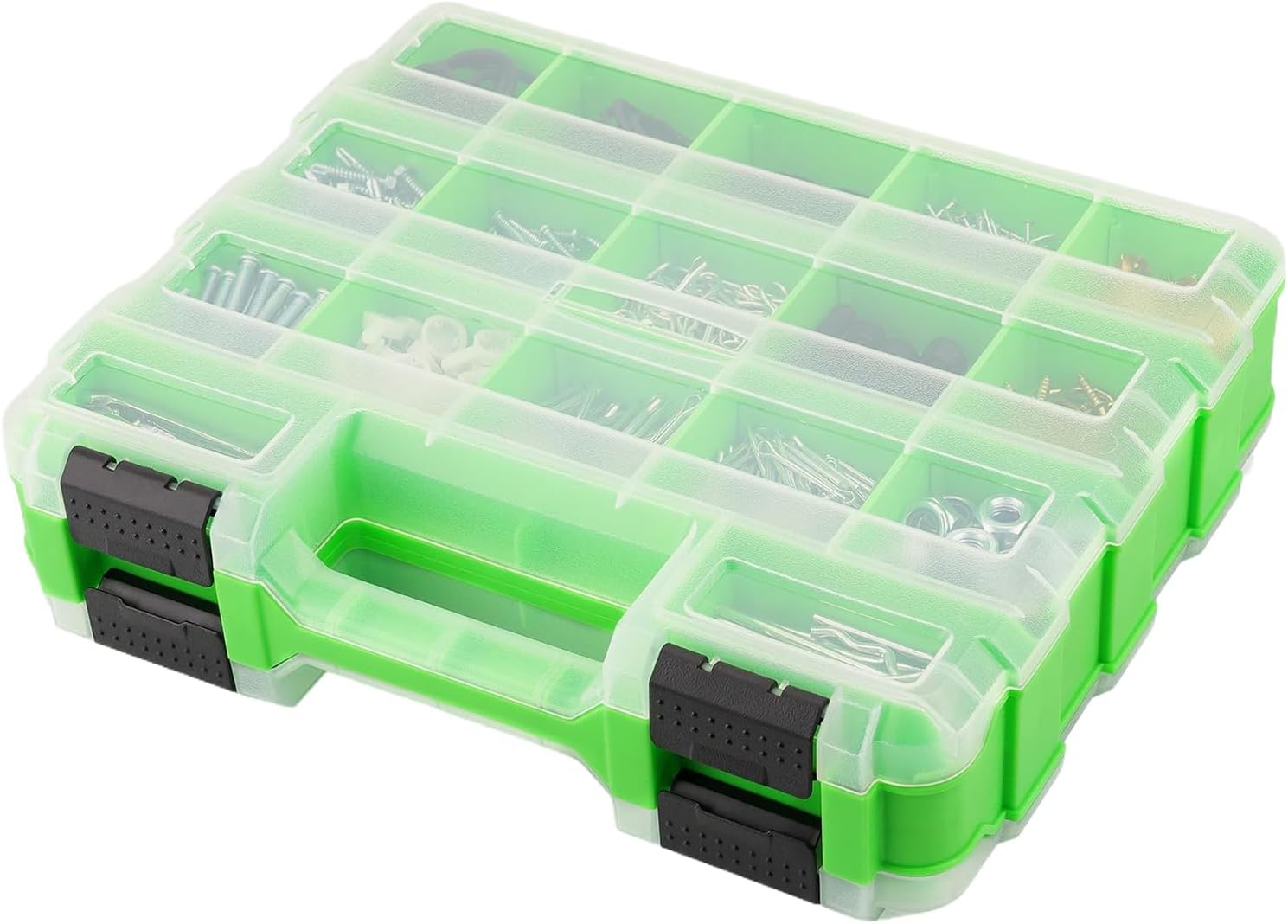 GENERIC Boîte De Rangement à Outils, Portable Double Face 34 Compartiments, Boîte à Outils Pour Petites Pièces, Récipient à Vis – Pour Garage, Maison, Atelier, Matériel De Quincaillerie à Ongles, écrous