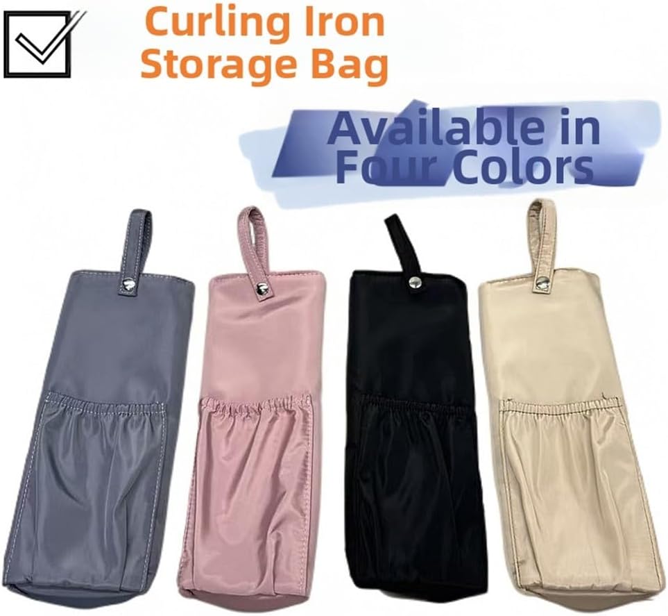  Sac à Outils Portable Résistant à La Chaleur, Pochette De Rangement Compacte Pour Fers à Friser Et Lisseurs, Organisateur De Voyage Avec Crochet (gris)