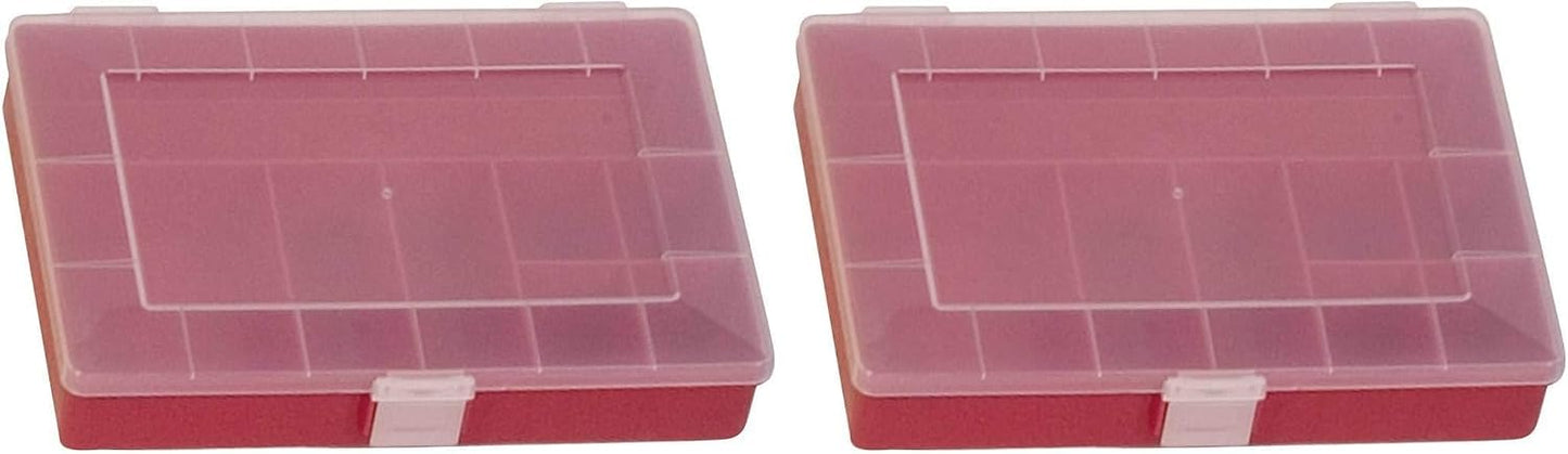  Hünersdorff GmbH Boîte à Assortiment PP Compact, 8 Compartiments 170X250X46 Mm, Rouge (Lot De 2)