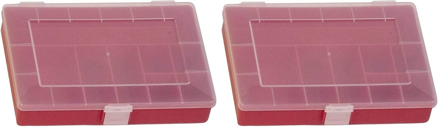  Hünersdorff GmbH Boîte à Assortiment PP Compact, 8 Compartiments 170X250X46 Mm, Rouge (Lot De 2)