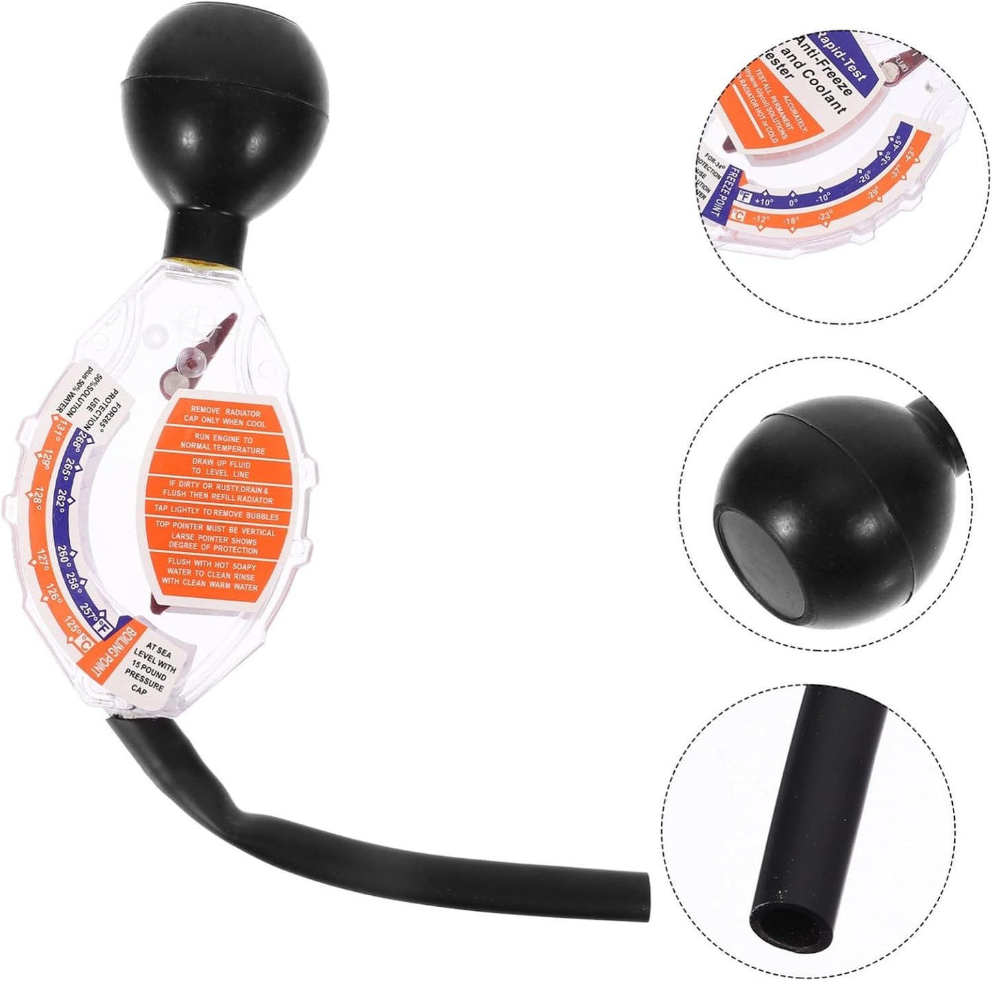  Ciieeo 5 Pièces Testeur De Batterie Radiateur Auto Refroidissement Outil D'antigel Voiture Testeur D'antigel à Cadran Hydromètre Densité Tester Le Densitomètre Antigel Plastique