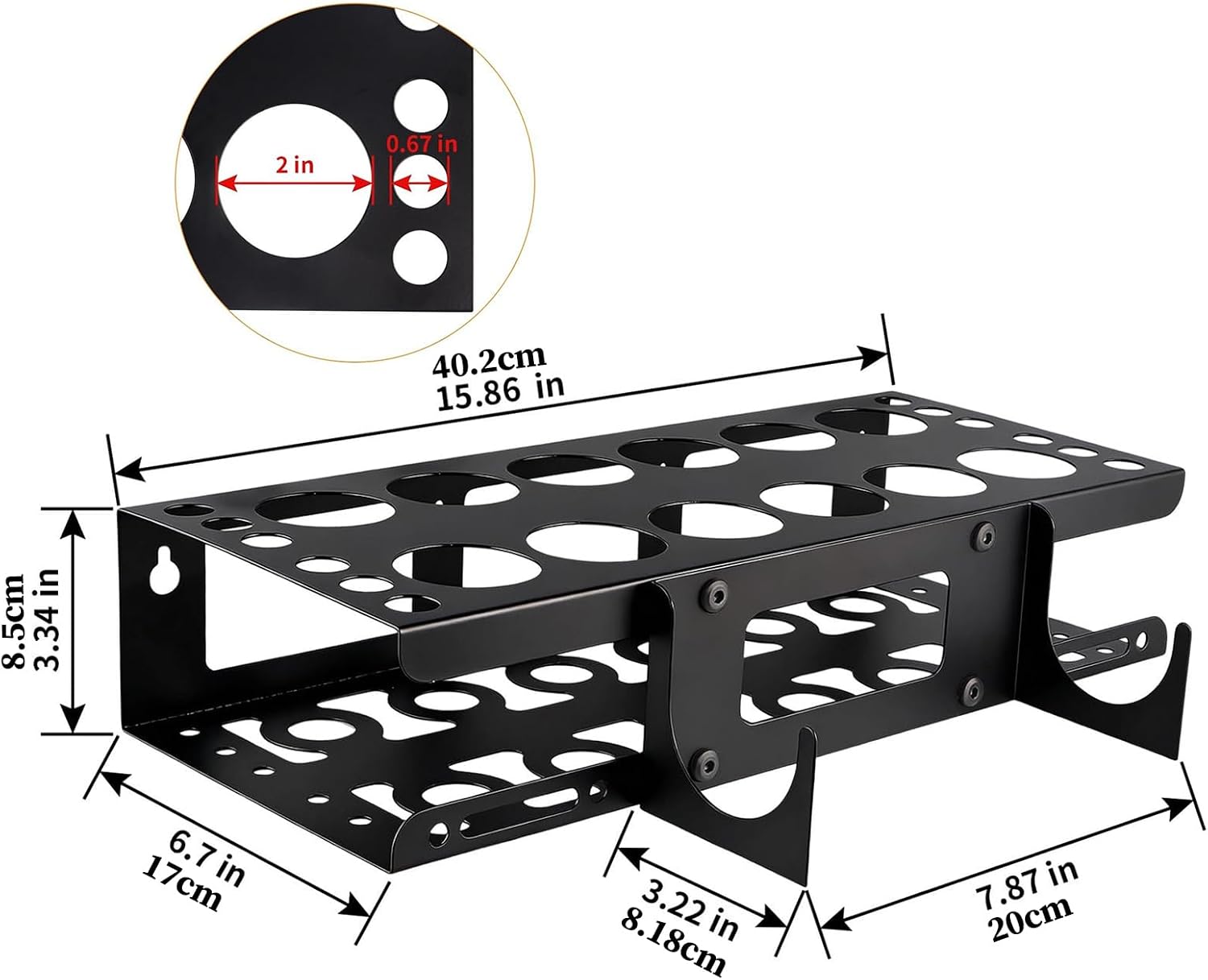 GENERIC Support De Rangement Mural à 12 Emplacements Pour Outils De Calfeutrage à La Main | Pour Salon, Dortoir, Atelier De Réparation à Domicile