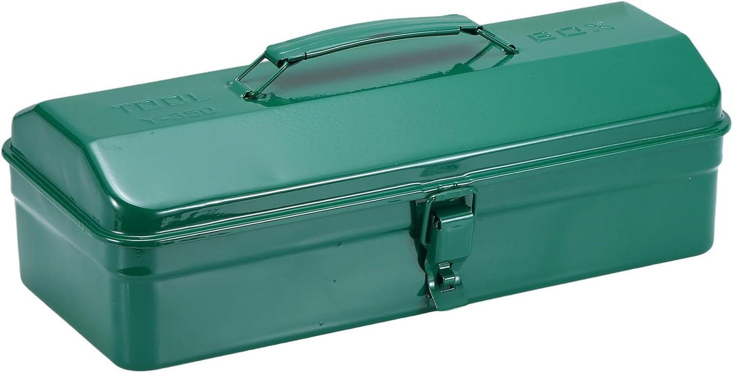  Sourcing Map Boîte à Outils Portable, 35,6 X 15,2 X 7,6 Cm, Boîte De Rangement En Acier, Boîte à Outils De Montagne, Loquet Unique En Métal Avec Poignée Pour Garage, Entrepôt, Atelier, Maison, Vert