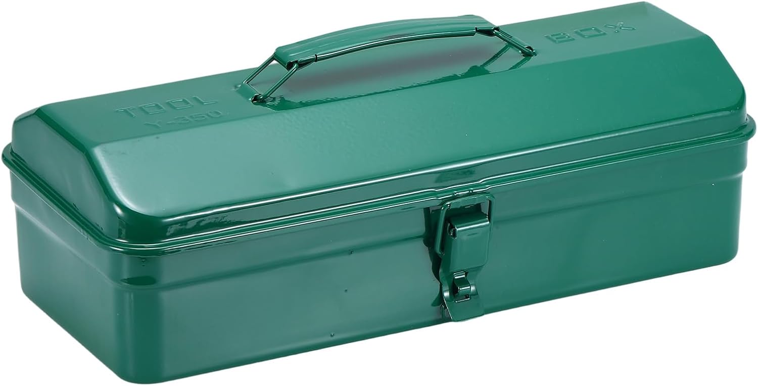  Sourcing Map Boîte à Outils Portable, 35,6 X 15,2 X 7,6 Cm, Boîte De Rangement En Acier, Boîte à Outils De Montagne, Loquet Unique En Métal Avec Poignée Pour Garage, Entrepôt, Atelier, Maison, Vert