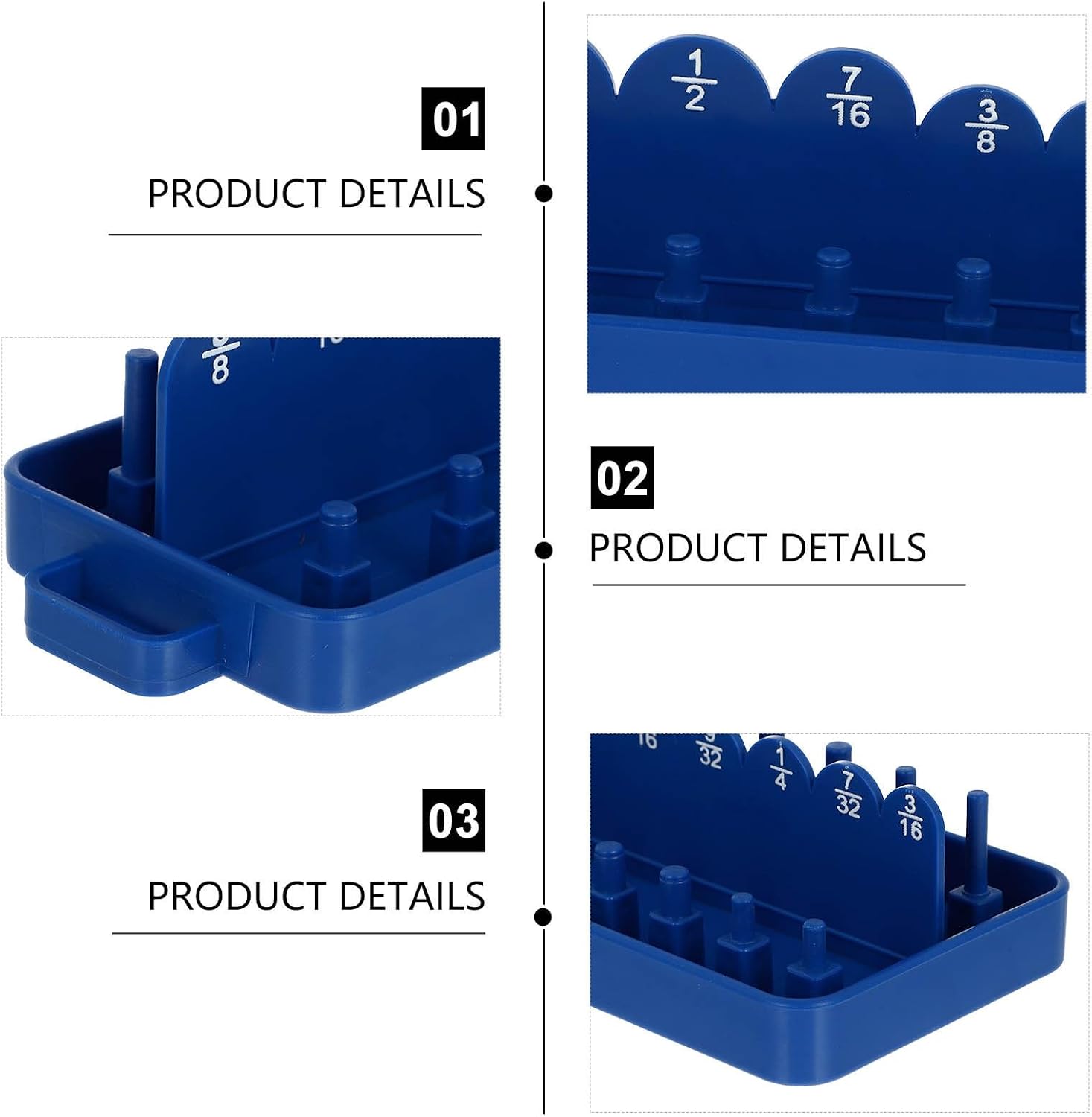  ULTECHNOVO Organisateur De Douilles Pour Clés En Pp Léger Bleu, Support De Rangement Sans Bavures Pour Atelier Mécanique Et Garage