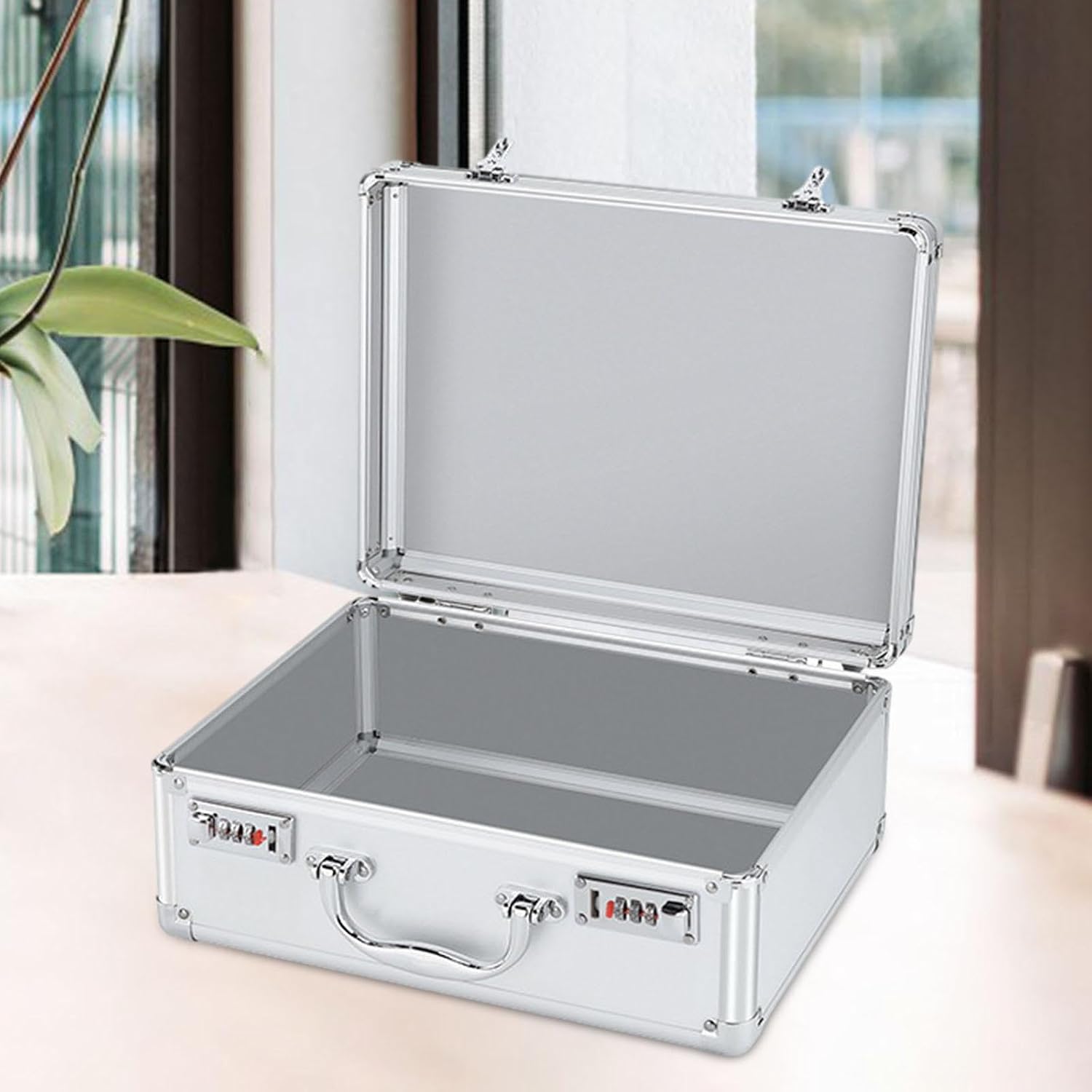  Générique Coffret à Outils En Alliage D'aluminium Avec Serrure, Portable, Grande Capacité, Pour Accessoires De Montage, Fournitures De Bureau, Atelier, Inte, Mot De Passe M