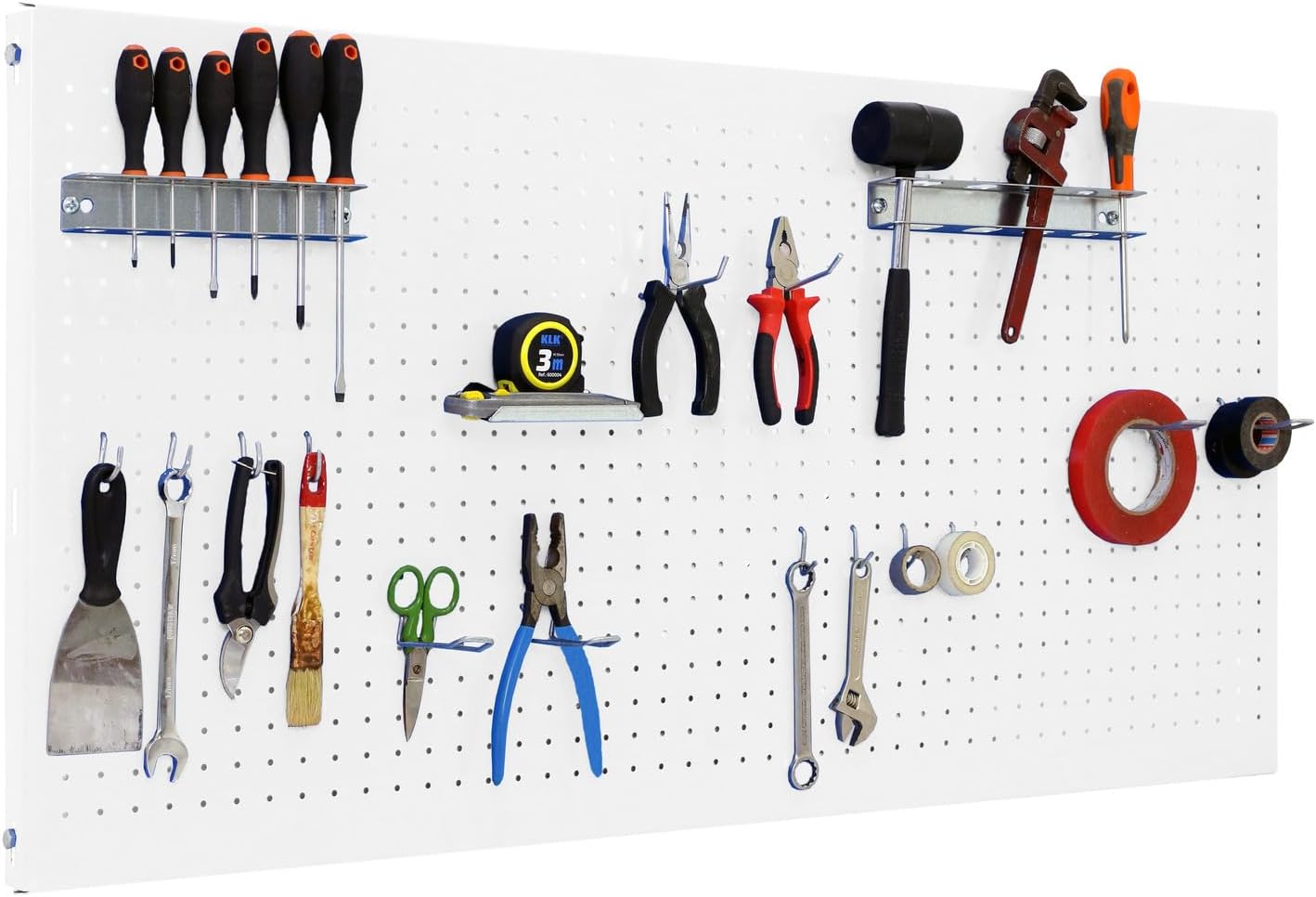  Simon Rack Panneau Mural Perforé Porte Outils, Jeu De 17 Crochets, 900x600 Mm, Bianco - Simonwork