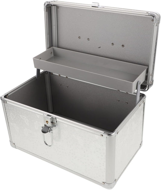  ULTECHNOVO Boîte à Outils Portable En Alliage D'aluminium Argentée, Construction Robuste Et Extérieur Résistant Aux Rayures, Petite Caisse De Rangement Pour Usage Quotidien Et Extérieur