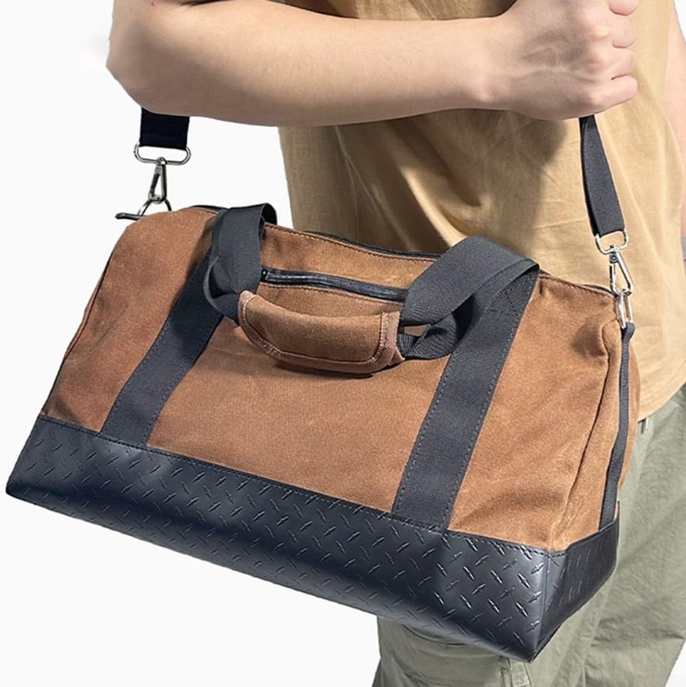  Sac à Outils En Toile Robuste Avec Fond Renforcé Pour Le Rangement Des électriciens Et Du Matériel De Camping En Plein Air, Pochette Résistante à L'usure De Grande Capacité (A)
