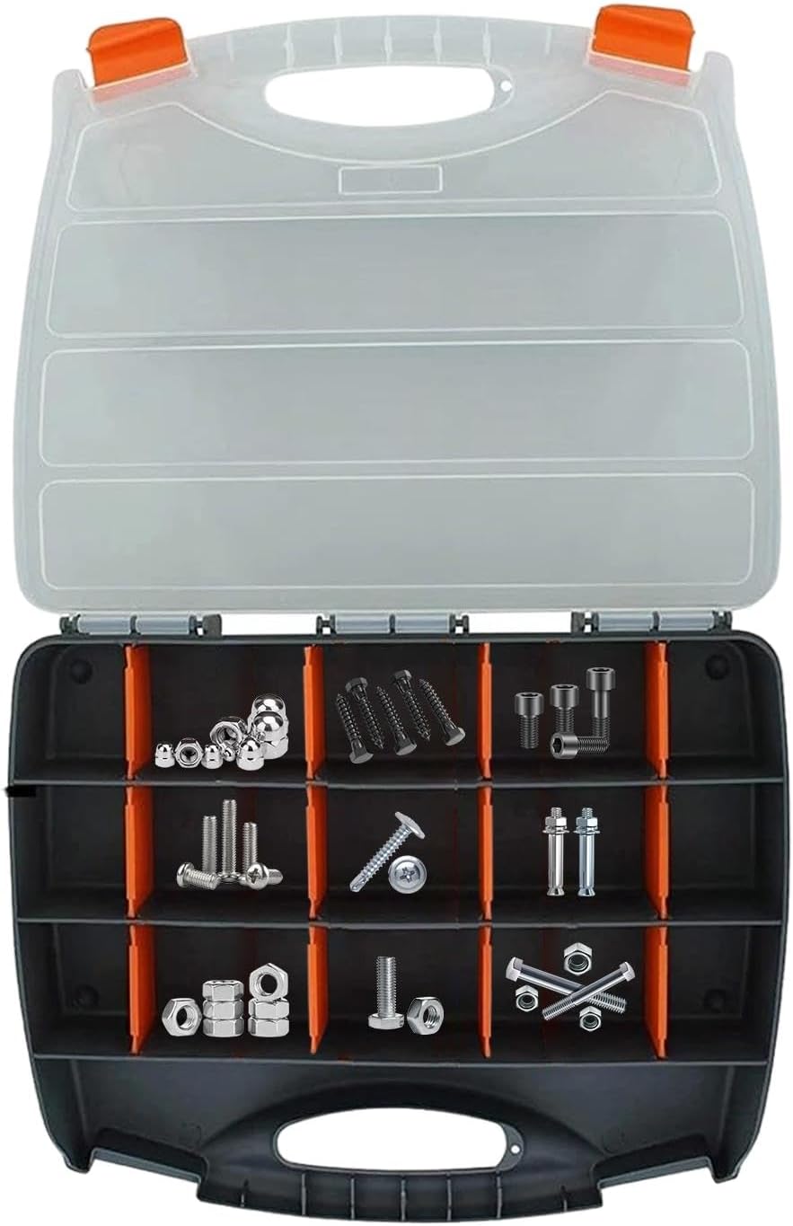 GENERIC Organisateur De Rangement De Matériel | Organisateur De Clous Et De Vis | Organisateurs De Boîte à Outils 30,5 X 5,1 X 25,4 Cm, Organiseur De Pièces Avec Séparateurs Amovibles Pour Fixations, Pièces