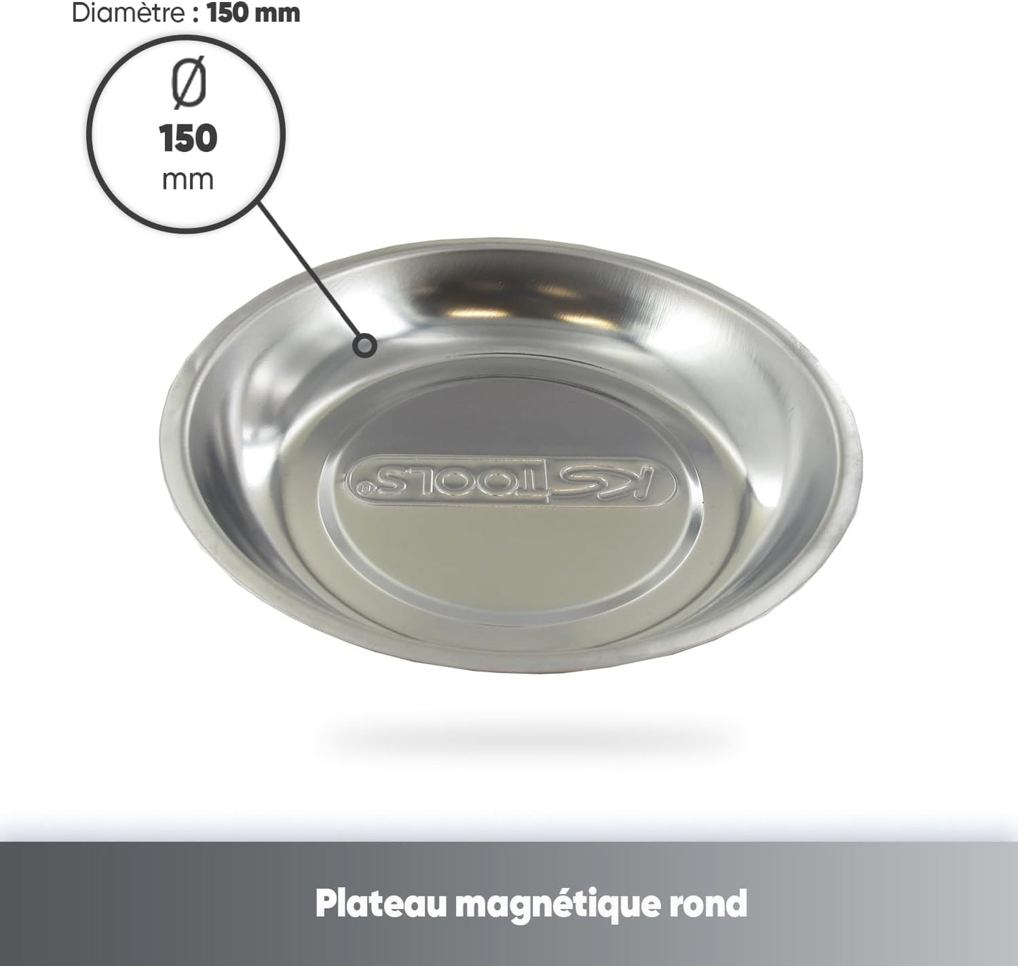  UNIVERSEL - Plateau Magnétique Métallique - Rond - Récupérer Et Organiser La Visserie - Diamètre 110 Mm
