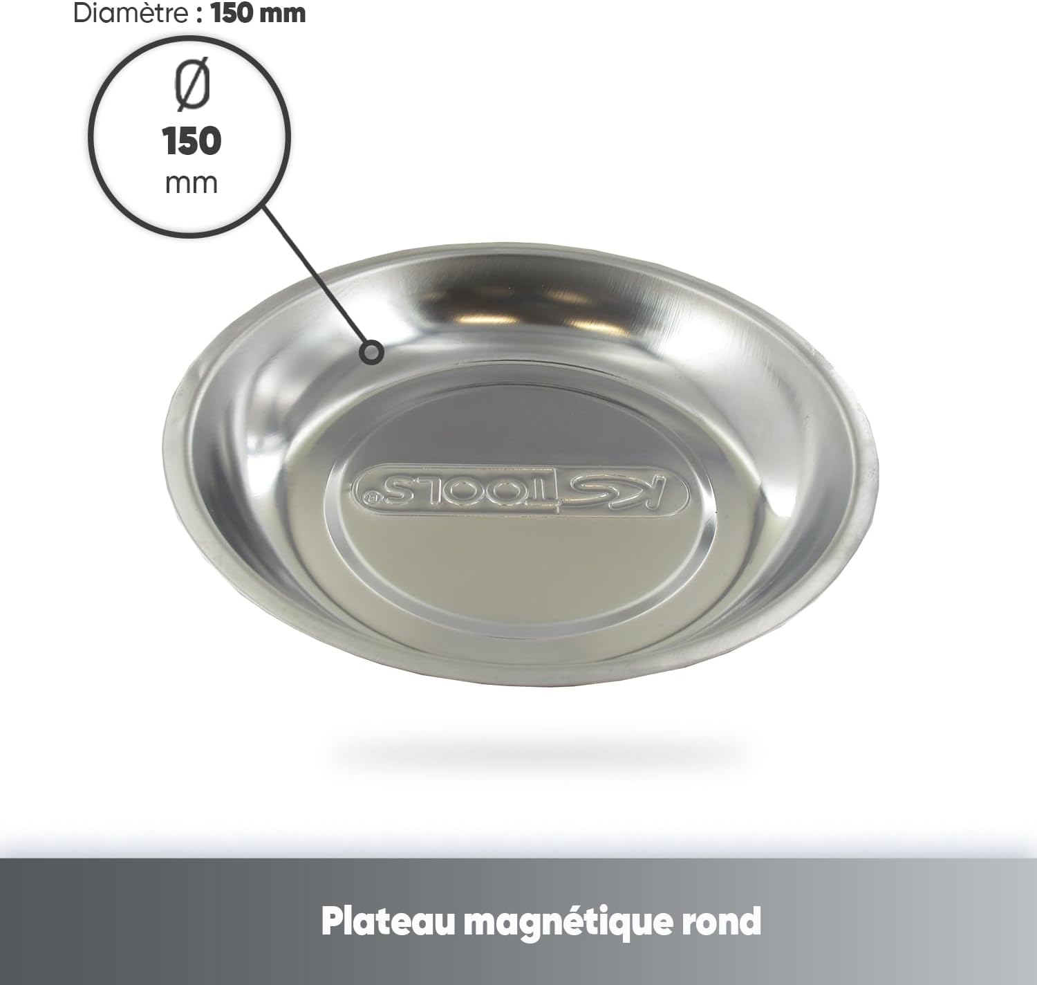  UNIVERSEL - Plateau Magnétique Métallique - Rond - Récupérer Et Organiser La Visserie - Diamètre 110 Mm