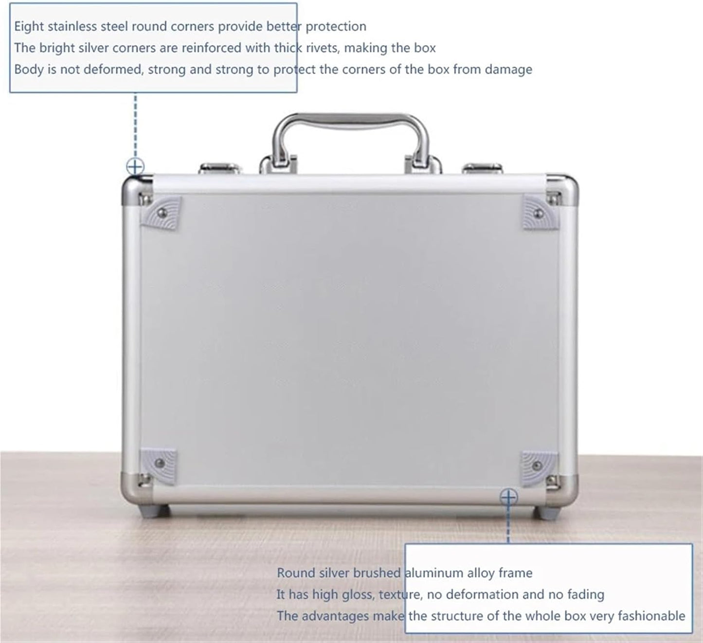  Valise Aluminium Mallette Rigide En Aluminium, Boîte à Outils, Mallette De Transport Avec Doublure Tissu, Vol For équipement Portable(Black)