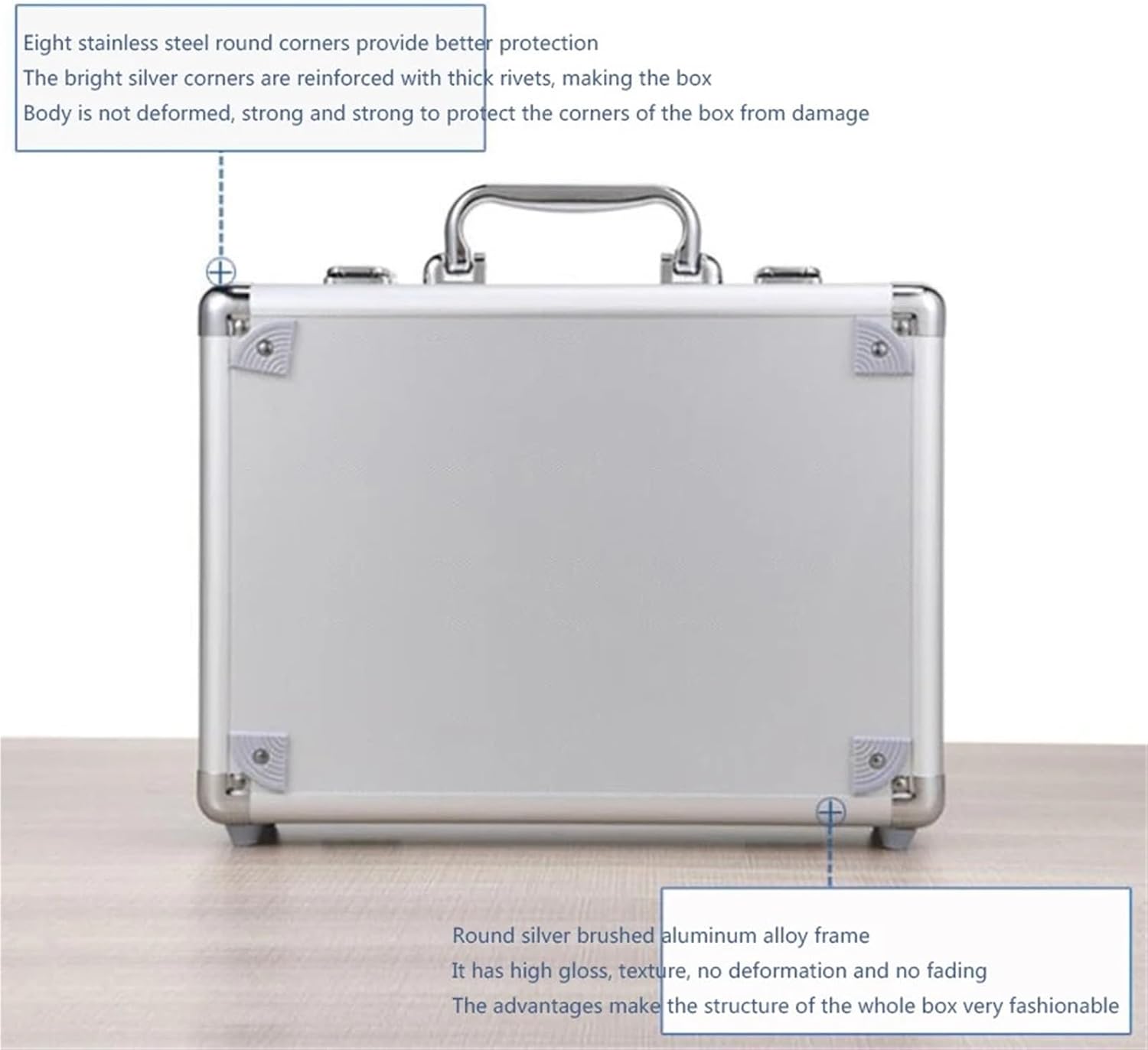  Valise Aluminium Mallette Rigide En Aluminium, Boîte à Outils, Mallette De Transport Avec Doublure Tissu, Vol For équipement Portable(Black)