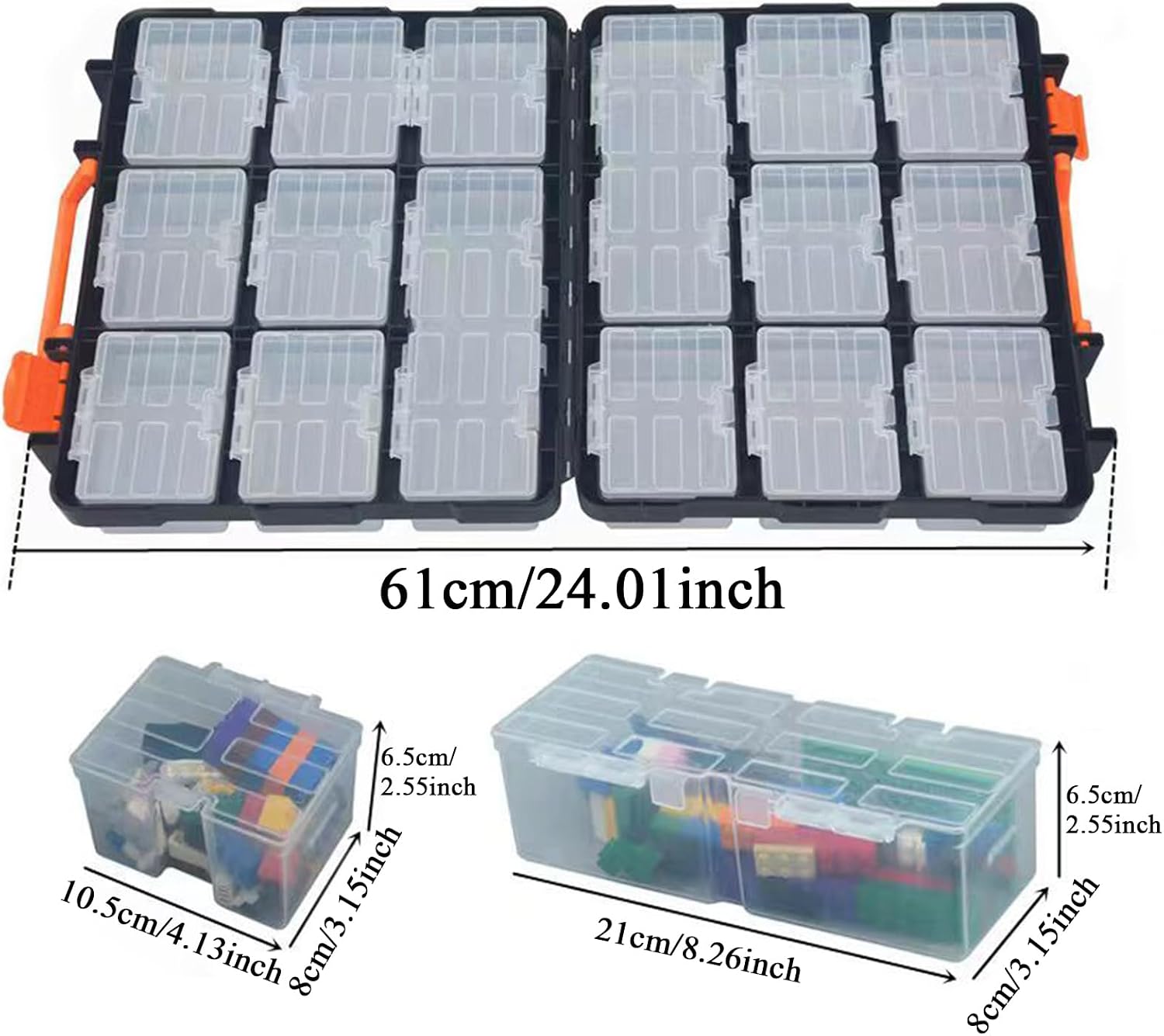 GENERIC Petit Organisateur D'outils – 16 Compartiments De Rangement Double Face, Boîte à Outils Pour Vis, écrous, Vis, Clous, Boulons, Perles, , Articles De Pêche, Blocs De Puzzle, Bureau, Garage