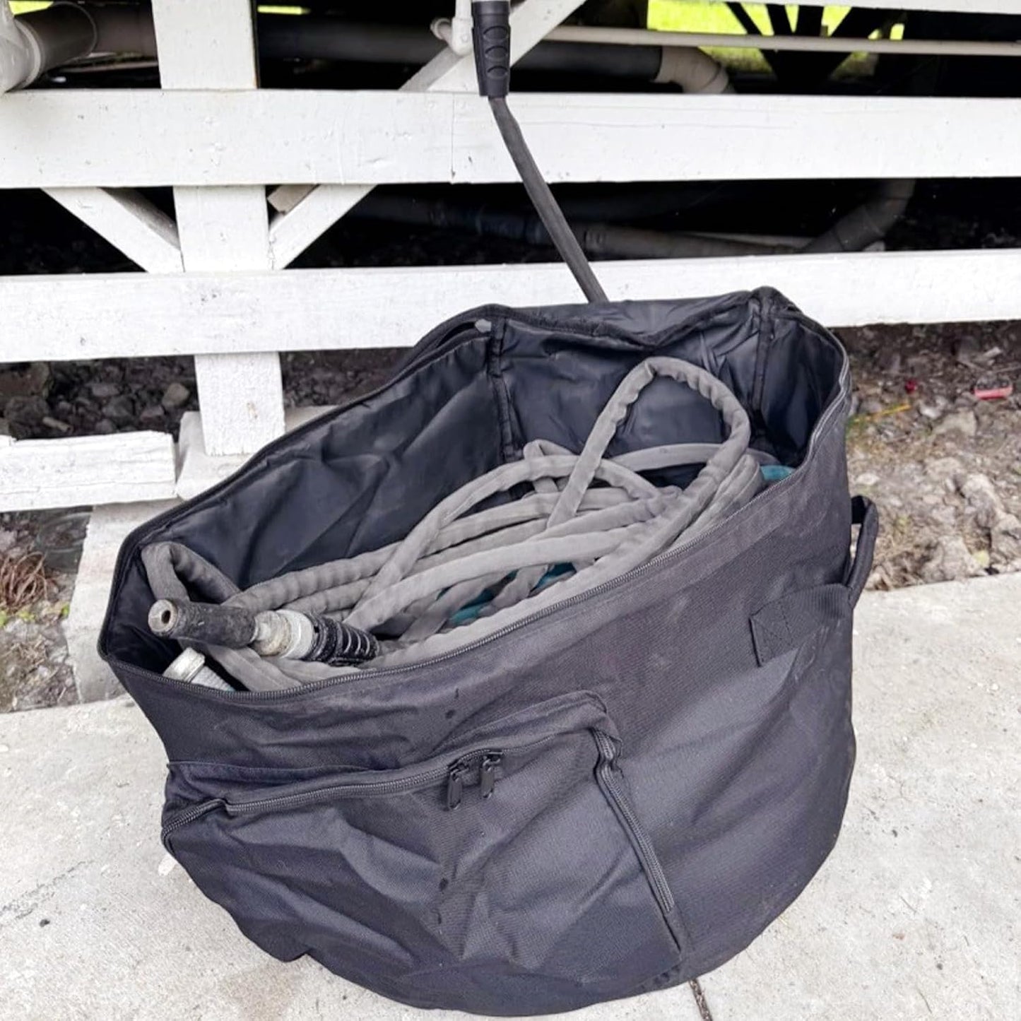  Organiseur De Tuyau D'arrosage Portable à Fermeture éclair - Sac De Rangement Robuste En Tissu Imperméable Pour Outils D'extérieur - Sac De Rangement Robuste à Fermeture éclair - Grande Capacité Pour