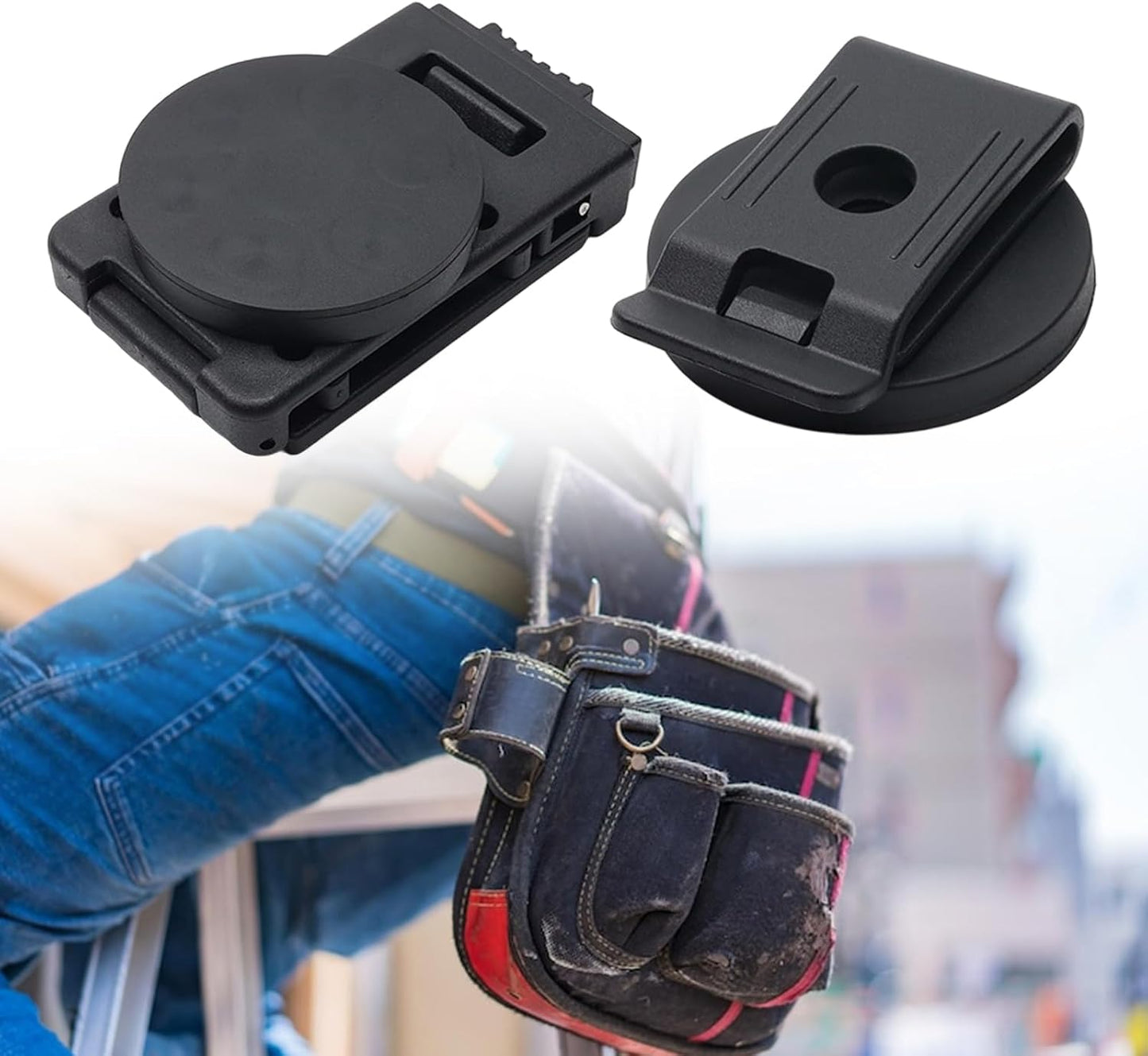  Clip De Ceinture Porte-outils Avec Revêtement Protecteur En Métal Pour Techniciens Et Ouvriers Du Bâtiment