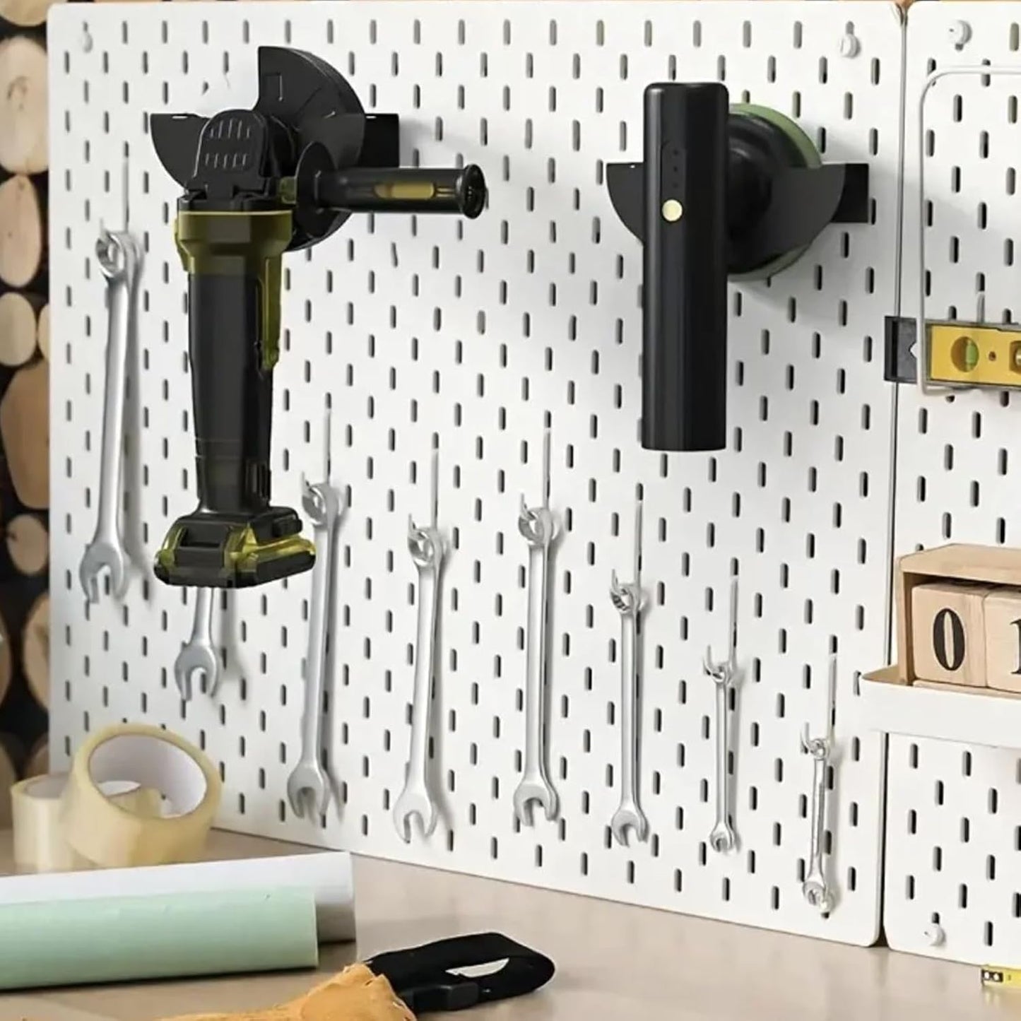  Générique Power Tool Organizer, Heavy-Duty Metal Storage Shelf, Space-Saving Wall Rack, Multifunctional Tool Holder For Garage Workshop Angle Grinder Sander Polisher Use 6.29 X 1.96 X 1.96in