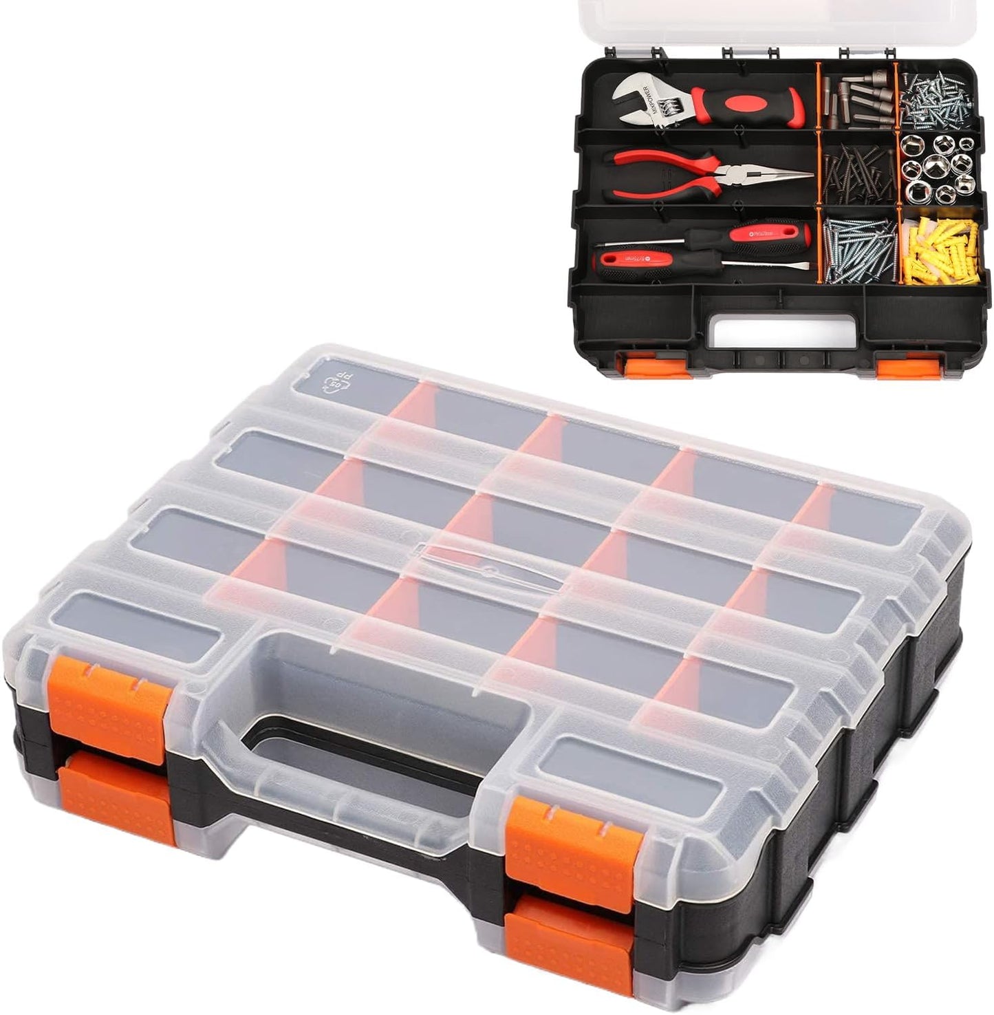 GENERIC Boîte à Outils Portable – Boîte De Rangement Portable Transparente | Boîte à Outils Pour Petites Pièces, Pièces électroniques, Perles, Bijoux, Garage