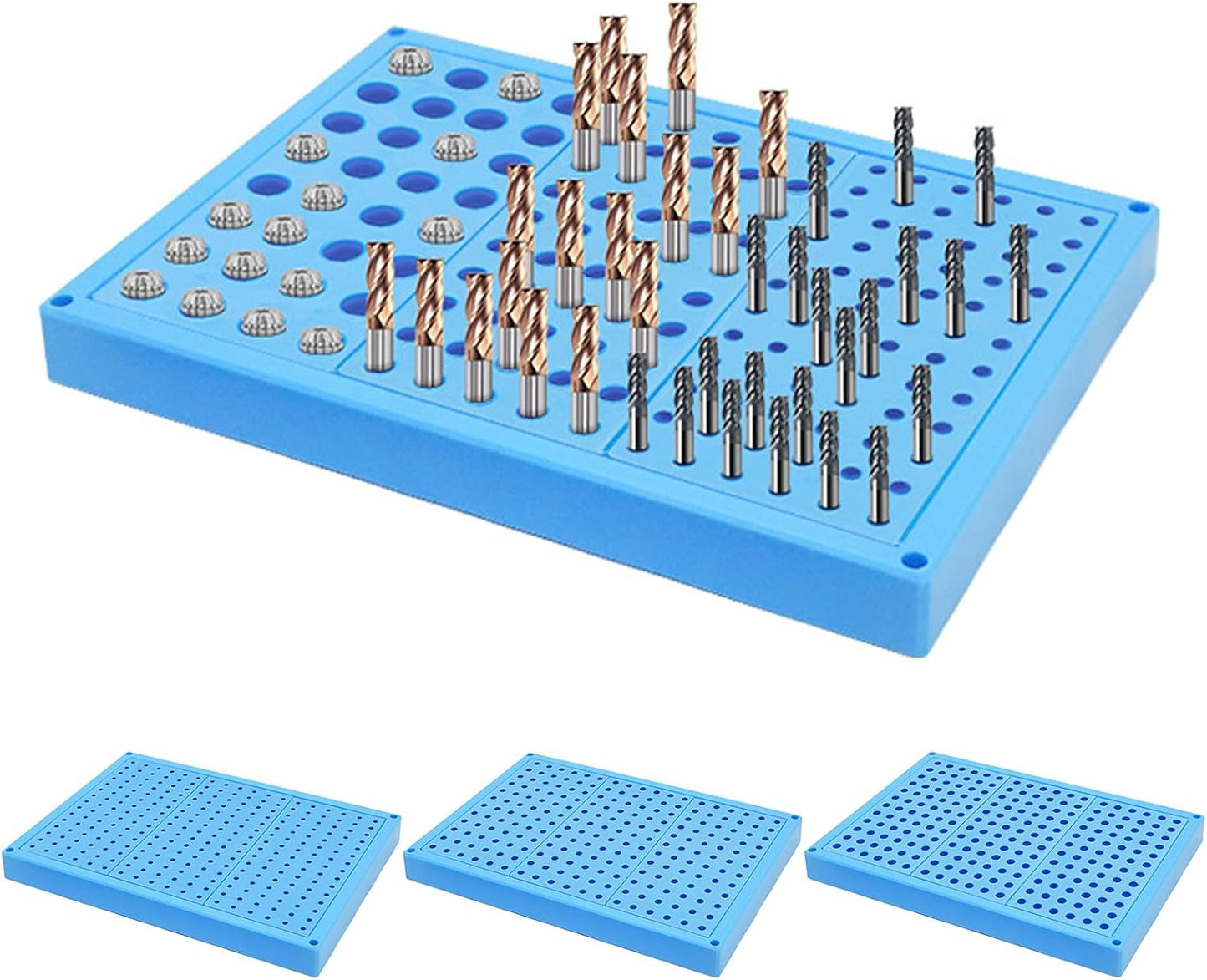  Boîte De Rangement à Outils Multi-trous Haute Capacité Pour Forets Et Fraiseuses En ABS Solide Compatible Avec Les étiquettes