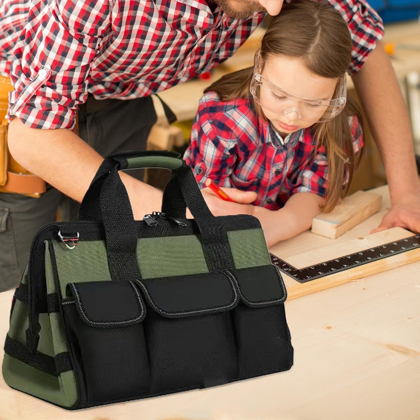 Genérico Sac à Outils, Sac Multi-poches, Grand Sac De Travail, Sac Portable Multifonctionnel, Sac à Outils Multifonctionnel Pour Réparateur Grand Sac à Outils, 8,27x14,17x8,66 Pouces