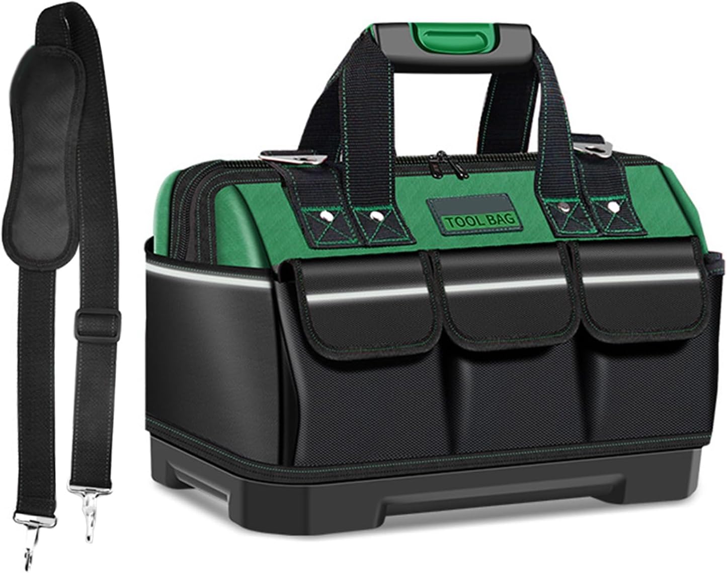  Sac à Outils Multifonction De 40,6 Cm Avec Base En ABS Robuste Et Plusieurs Poches De Transport Pour Un Rangement Facile