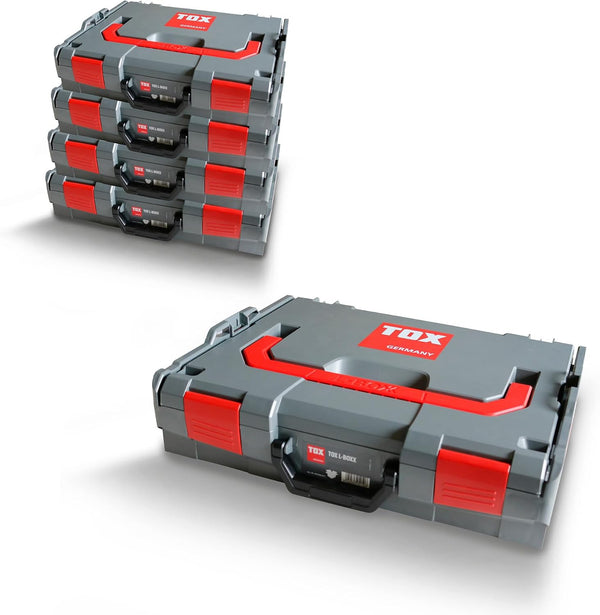  Coffret TOX L-BOXX En Kit, Empilable Et Encliquetable Avec Le Système L-BOXX, 8 Compartiments Pour Petites Pièces, Rangement Clair Pour Chevilles Et Vis, Kit De 5 Pièces, 094909152