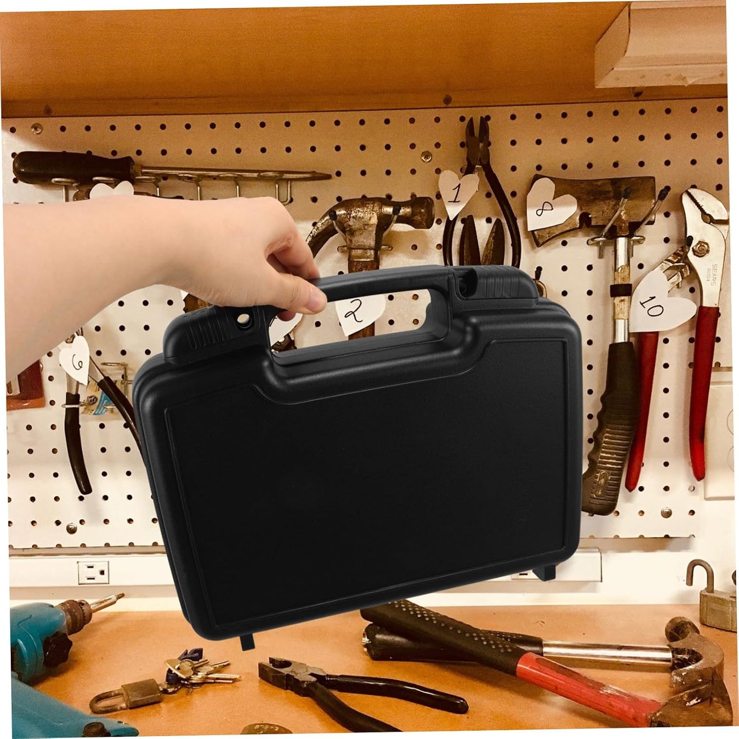  Housoutil Boîte à Outils Multifonctions Pour Rangement D’Outillage, Valise Cabine En Plastique PP, Légère Et Coins Renforcés, Portable