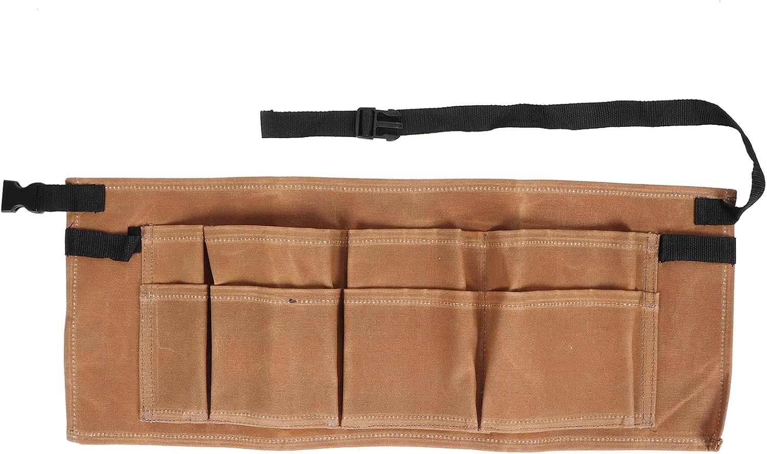  Wakects Sac De Rangement Pour Outils De Jardin, Toile De Cire Humide, Sac à Outils étanche Avec 8 Poches, Ceinture Réglable 25,4 X 10,2 Pouces Pour Le Travail Du Bois, Le Jardinage, Le Bricolage,