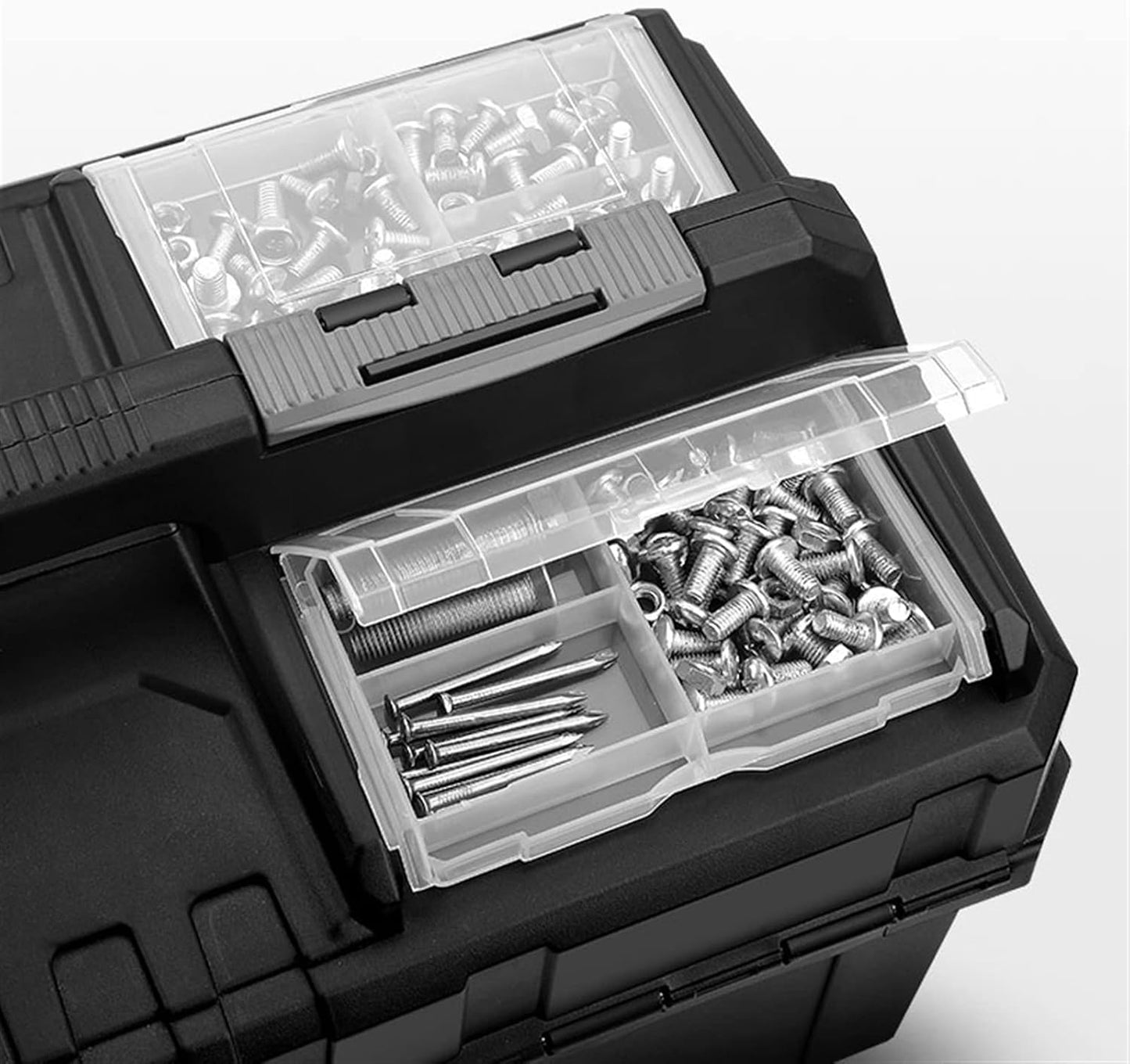 GENERIC Boîte à Outils Multifonctionnelle épaisse, Organiseur De Rangement D'outils Avec Compartiment Réglable, Boîte à Outils Portable Avec Poignée, Idéale Pour La Maison, Le Bureau, Le Garage, La
